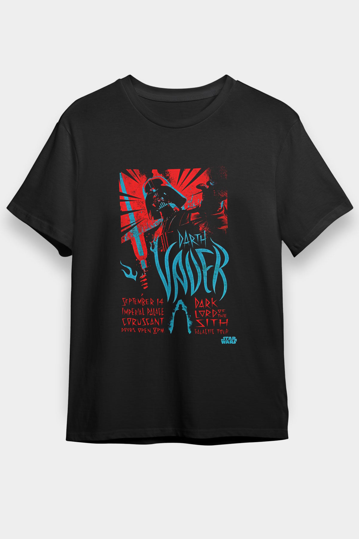 Star Wars (Dart Vader) Baskılı Unisex Siyah Tişört - Tshirt
