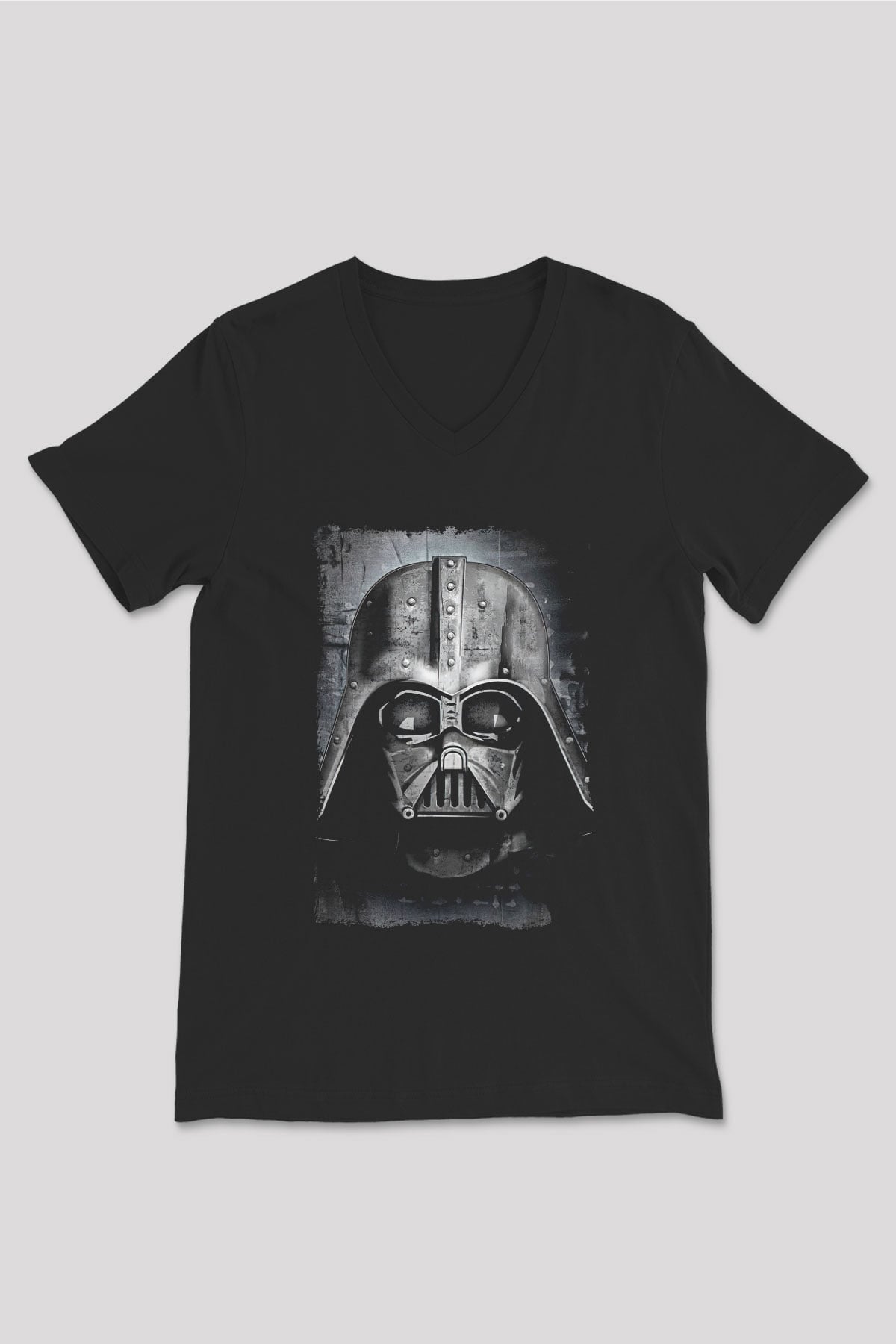 Star Wars (Dart Vader) Baskılı Unisex Siyah V Yaka Tişört - Tshirt
