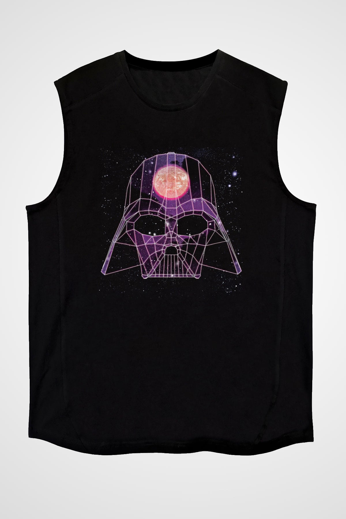 Star Wars (Dart Vader) Baskılı Unisex Siyah Kolsuz Tişört - Tshirt