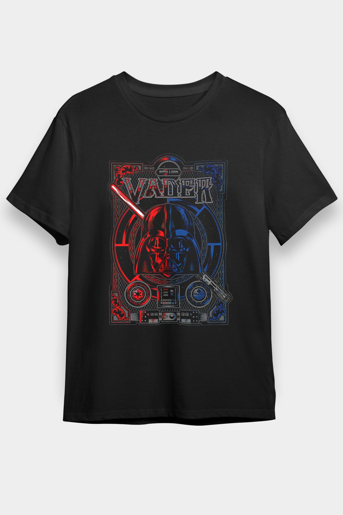 Star Wars (Dart Vader) Baskılı Unisex Siyah Tişört - Tshirt