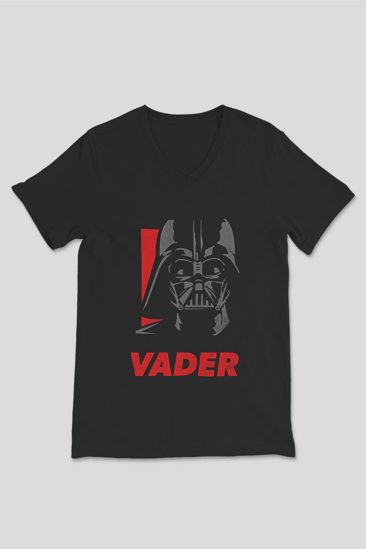 Star Wars (Dart Vader) Baskılı Unisex Siyah V Yaka Tişört - Tshirt
