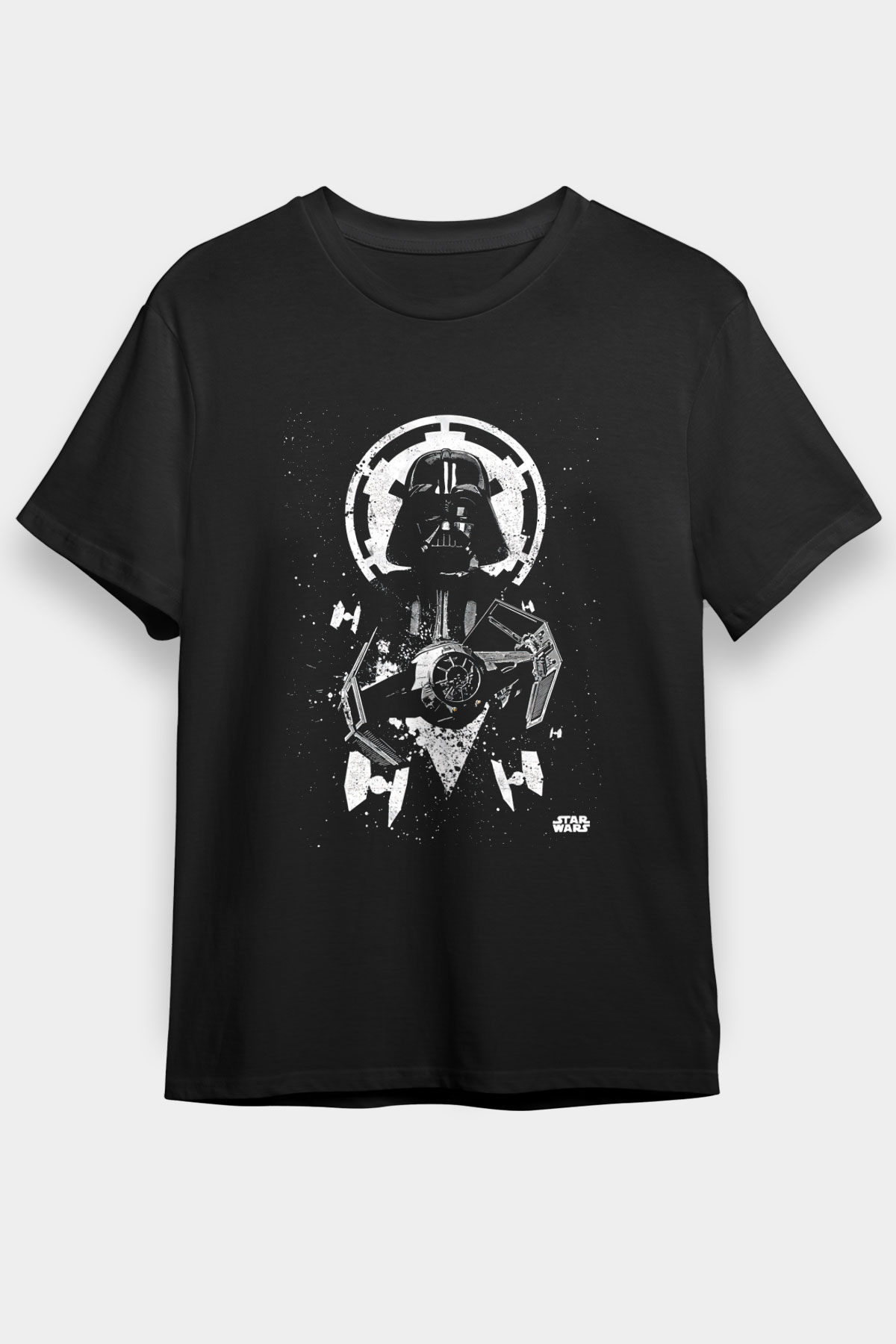Star Wars (Dart Vader) Baskılı Unisex Siyah Tişört - Tshirt