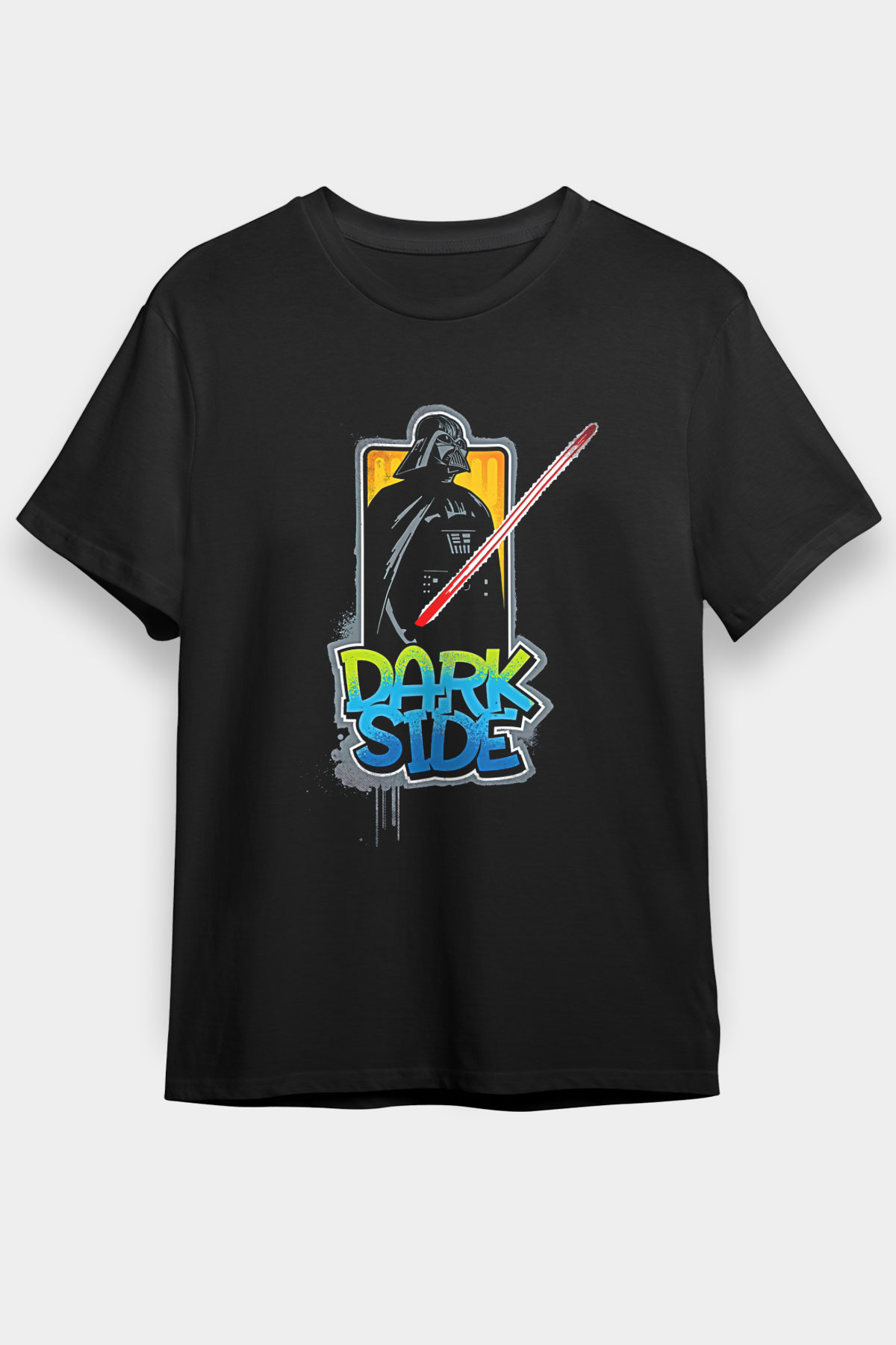 Star Wars (Dart Vader) Baskılı Unisex Siyah Tişört - Tshirt
