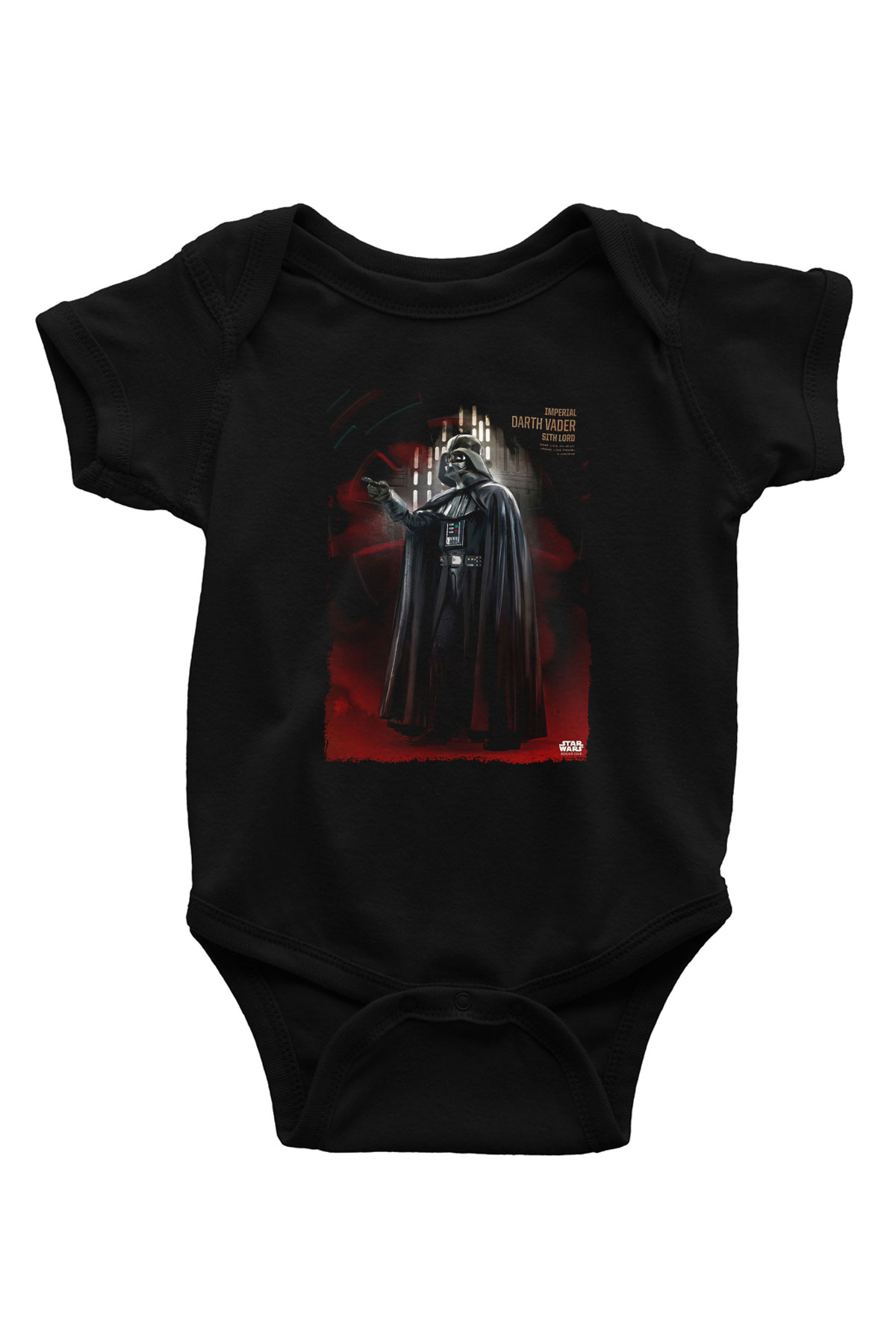 Star Wars (Dart Vader) Baskılı Unisex Siyah Bebek Body - Zıbın
