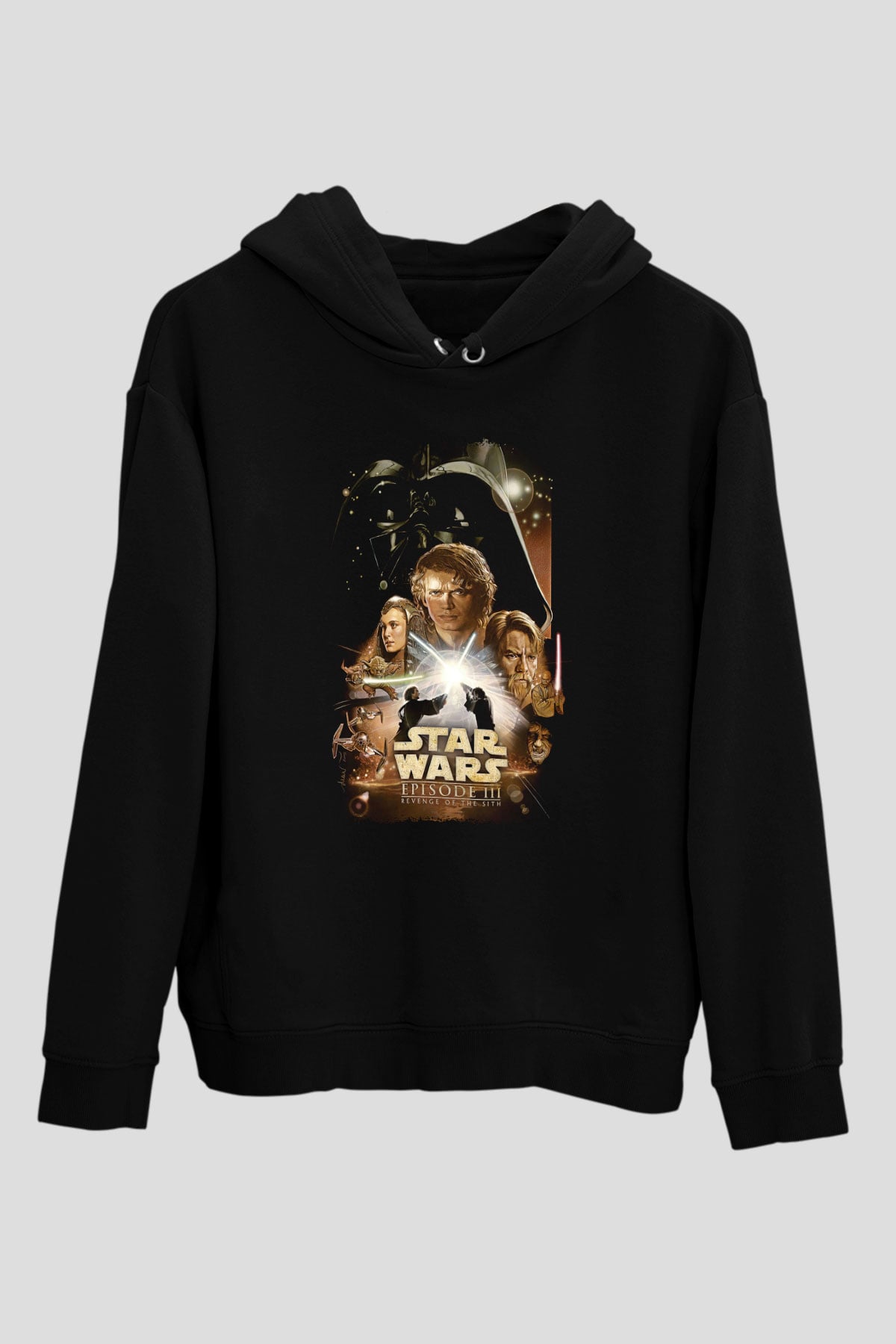 Star Wars (Dart Vader) Baskılı Unisex Siyah Hoodie
