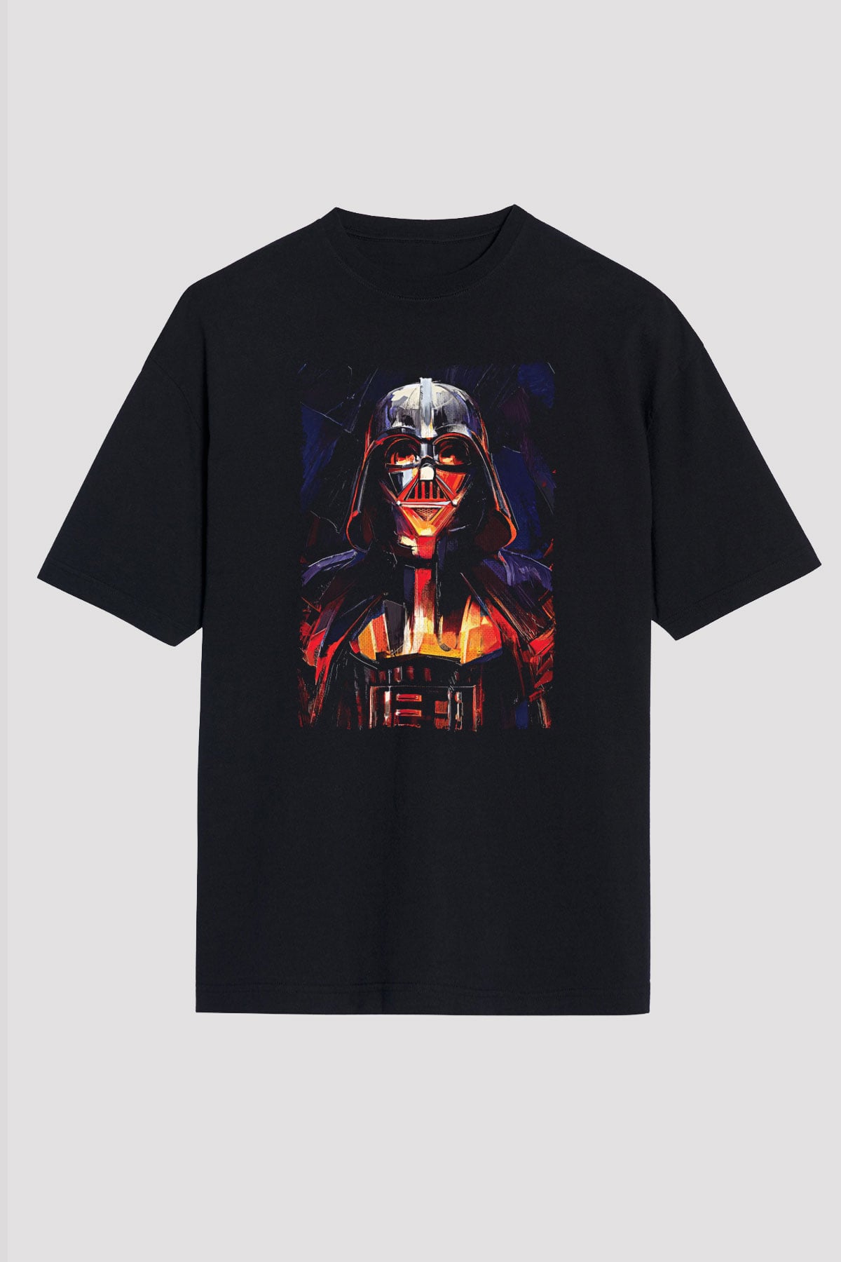 Star Wars (Dart Vader) Baskılı Unisex Siyah Oversize Tişört - Tshirt