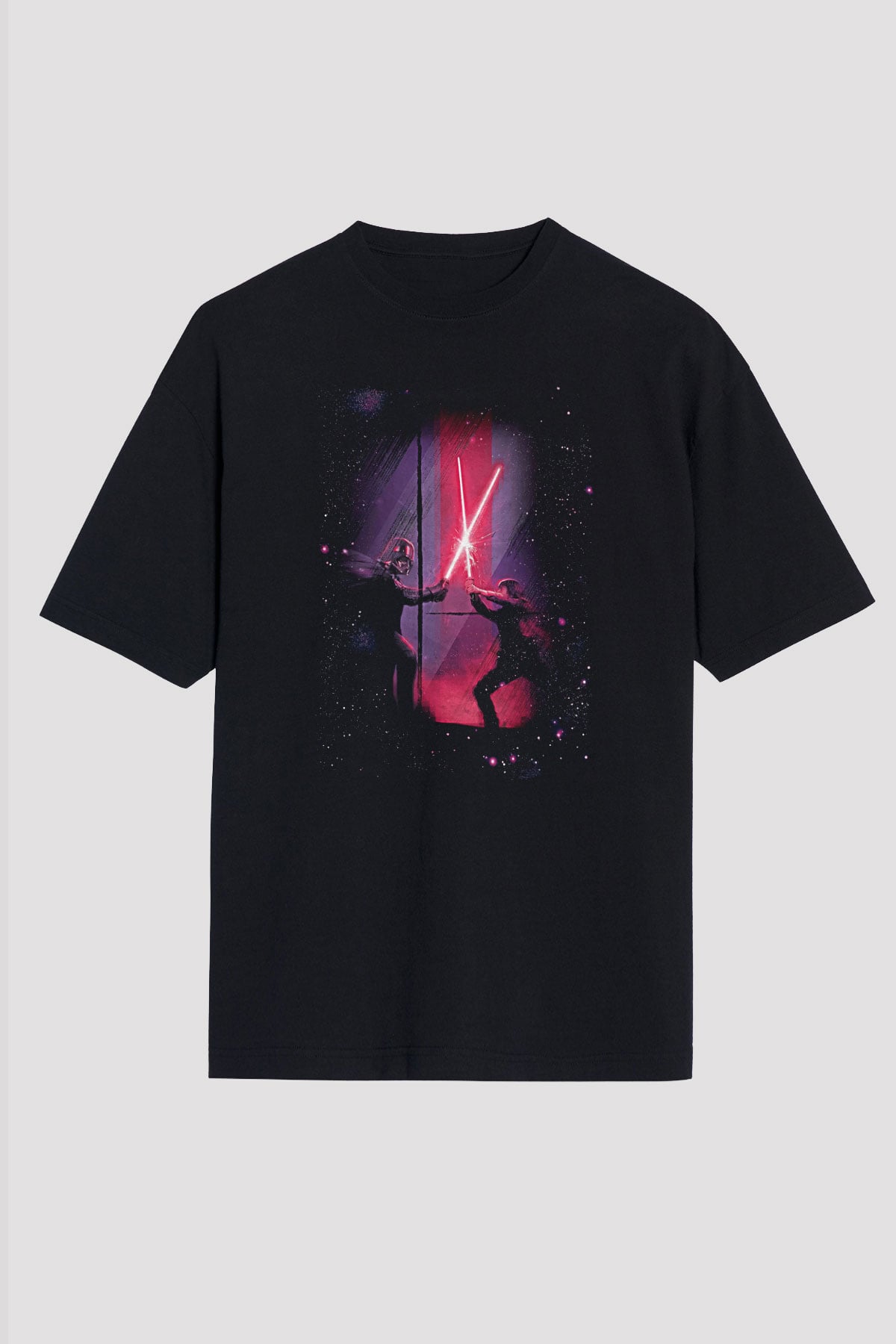 Star Wars (Dart Vader) Baskılı Unisex Siyah Oversize Tişört - Tshirt