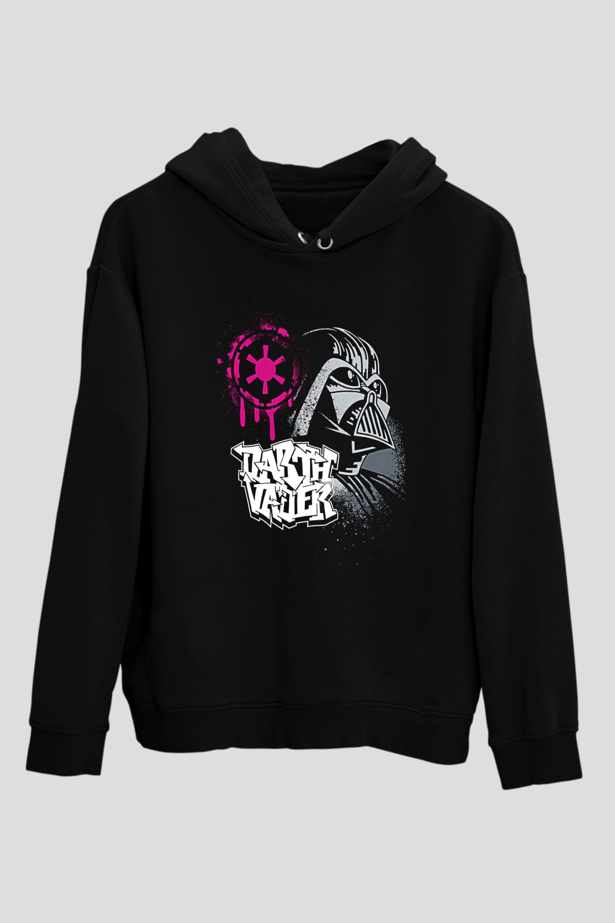 Star Wars (Dart Vader) Baskılı Unisex Siyah Hoodie