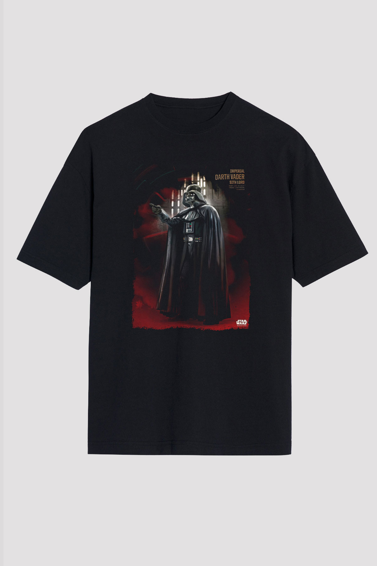 Star Wars (Dart Vader) Baskılı Unisex Siyah Oversize Tişört - Tshirt