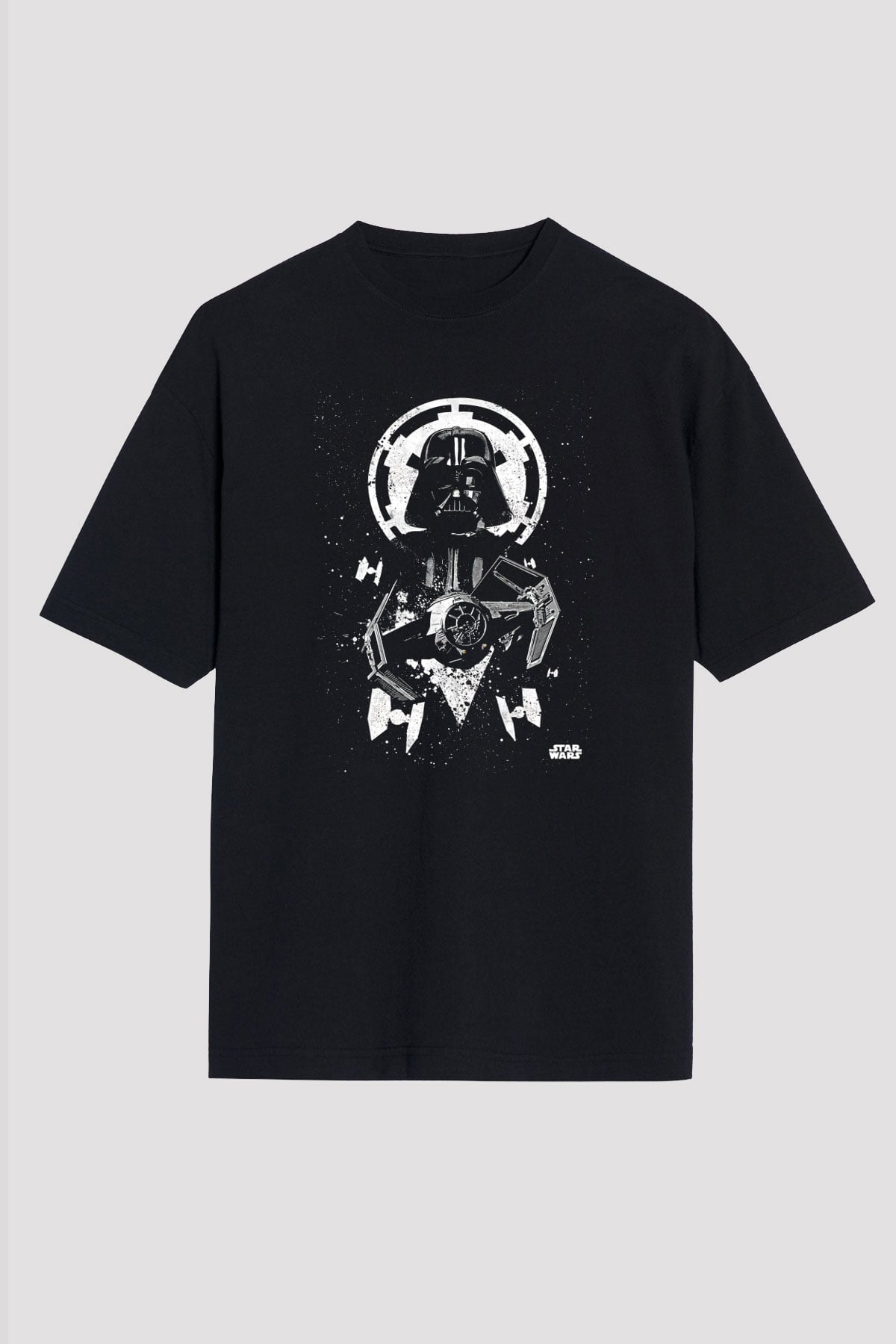 Star Wars (Dart Vader) Baskılı Unisex Siyah Oversize Tişört - Tshirt