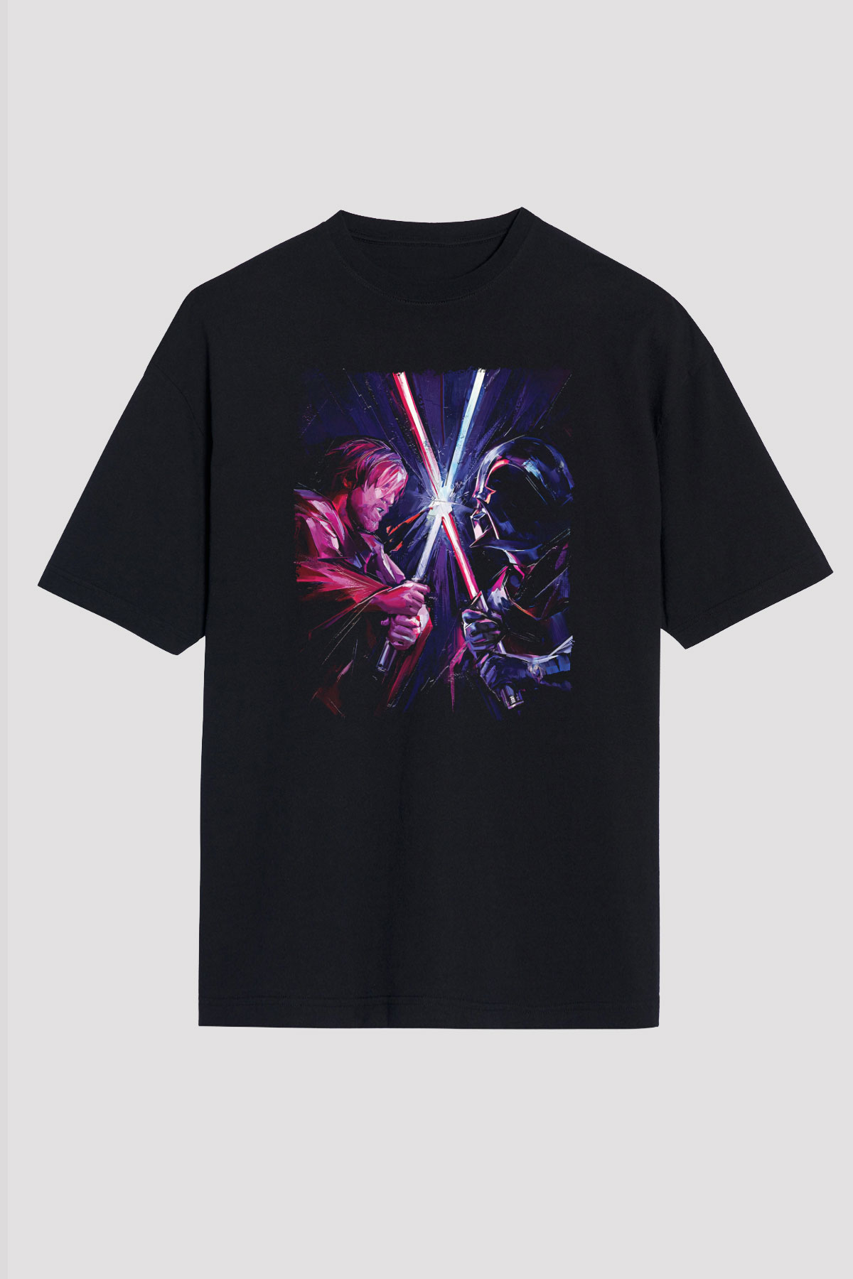 Star Wars (Dart Vader) Baskılı Unisex Siyah Oversize Tişört - Tshirt
