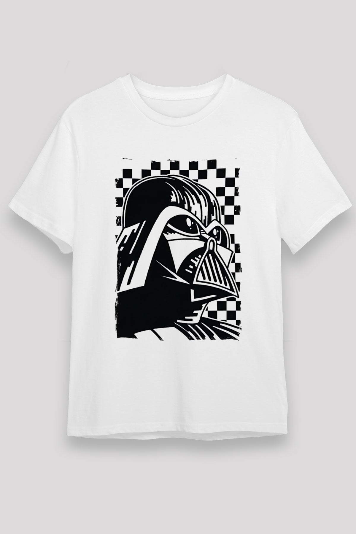 Star Wars (Dart Vader) Unisex Baskılı Beyaz Tişört - Tshirt
