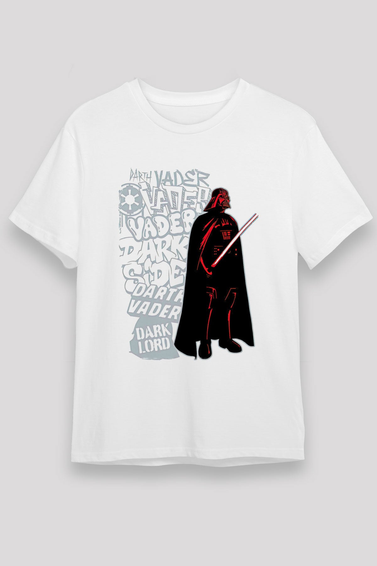 Star Wars (Dart Vader) Unisex Baskılı Beyaz Tişört - Tshirt