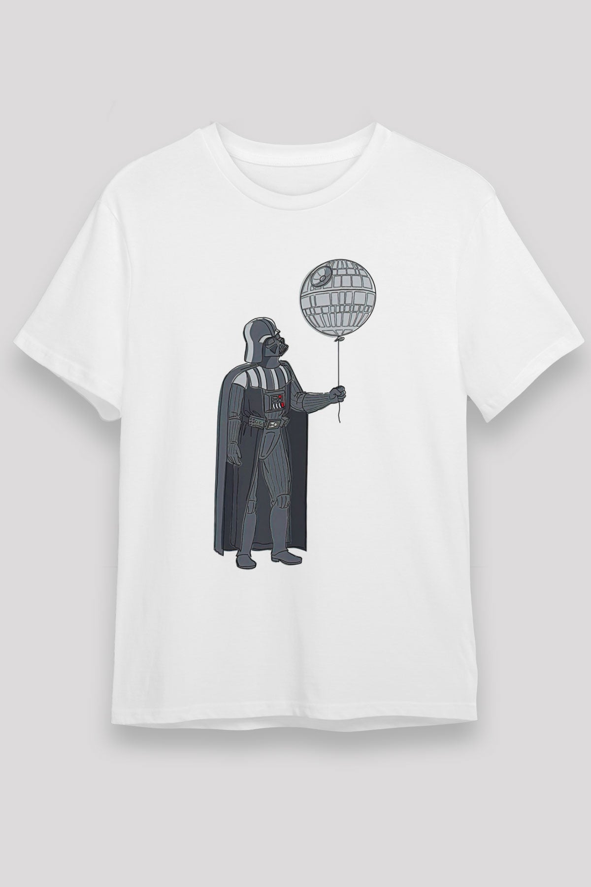 Star Wars (Dart Vader) Unisex Baskılı Beyaz Tişört - Tshirt