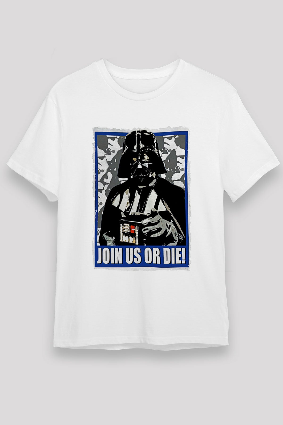 Star Wars (Dart Vader) Unisex Baskılı Beyaz Tişört - Tshirt