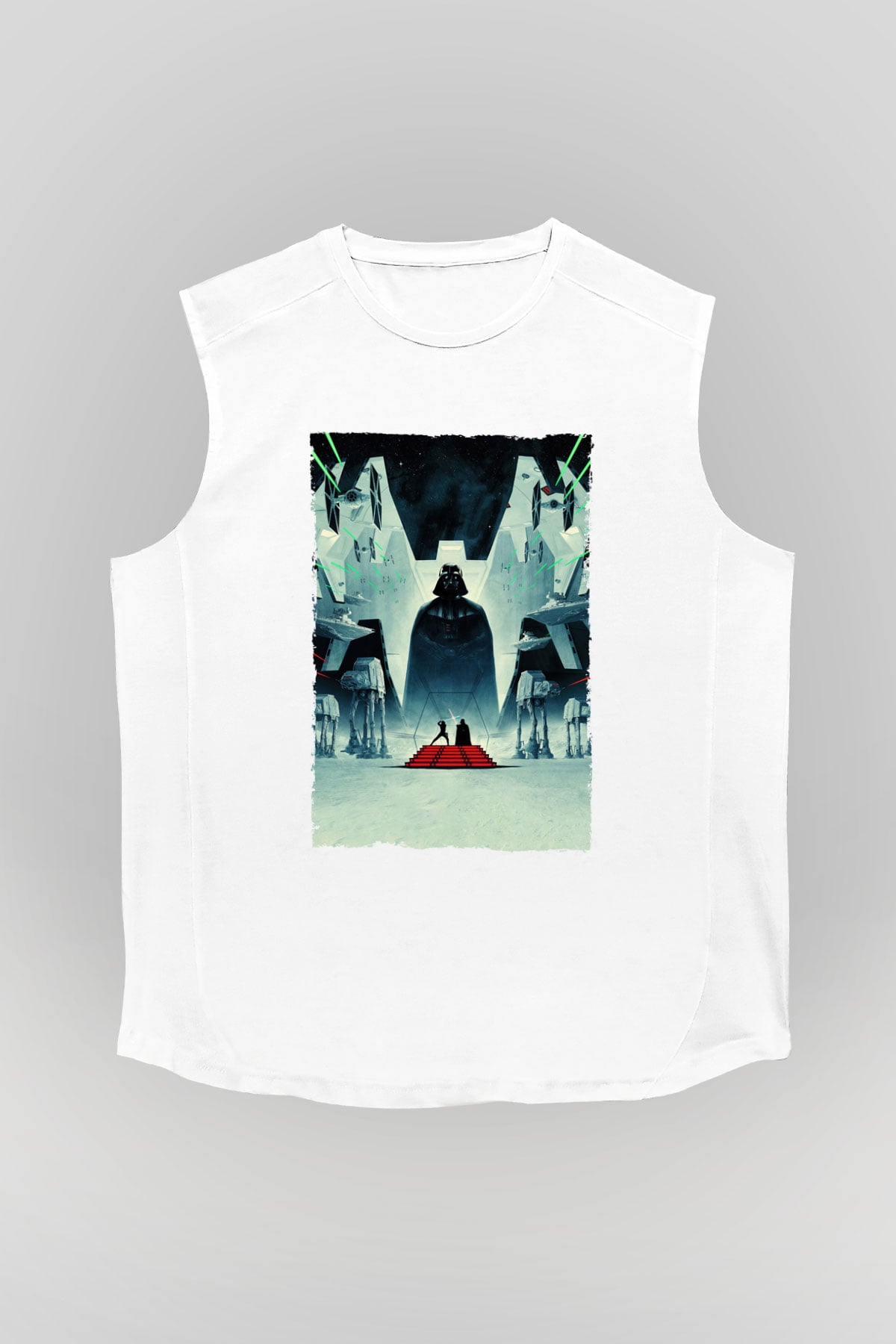 Star Wars İmparator'un Dönüşü (The Empire Strikes Back) Baskılı Beyaz Unisex Kolsuz Tshirt