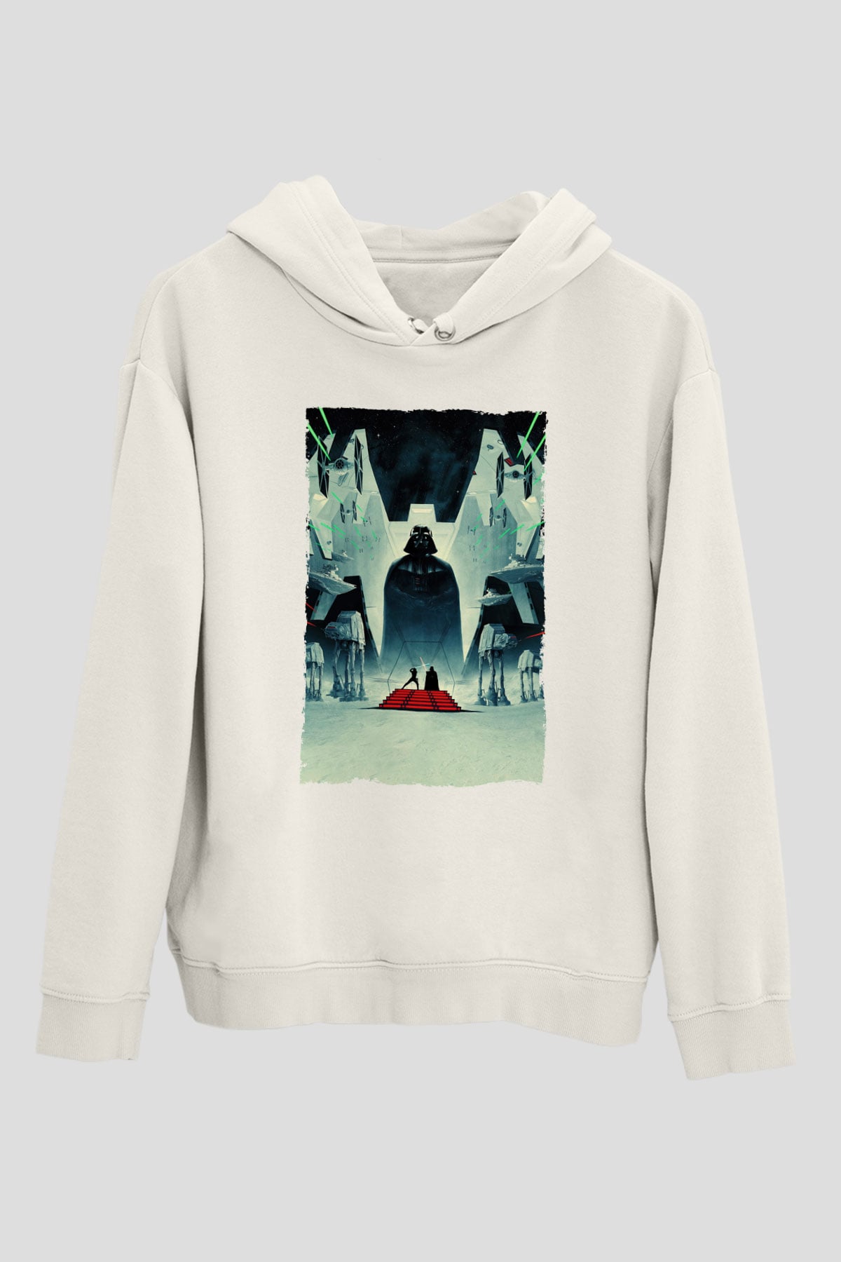 Star Wars İmparator'un Dönüşü (The Empire Strikes Back) Baskılı Beyaz Unisex Kapüşonlu Sweatshirt