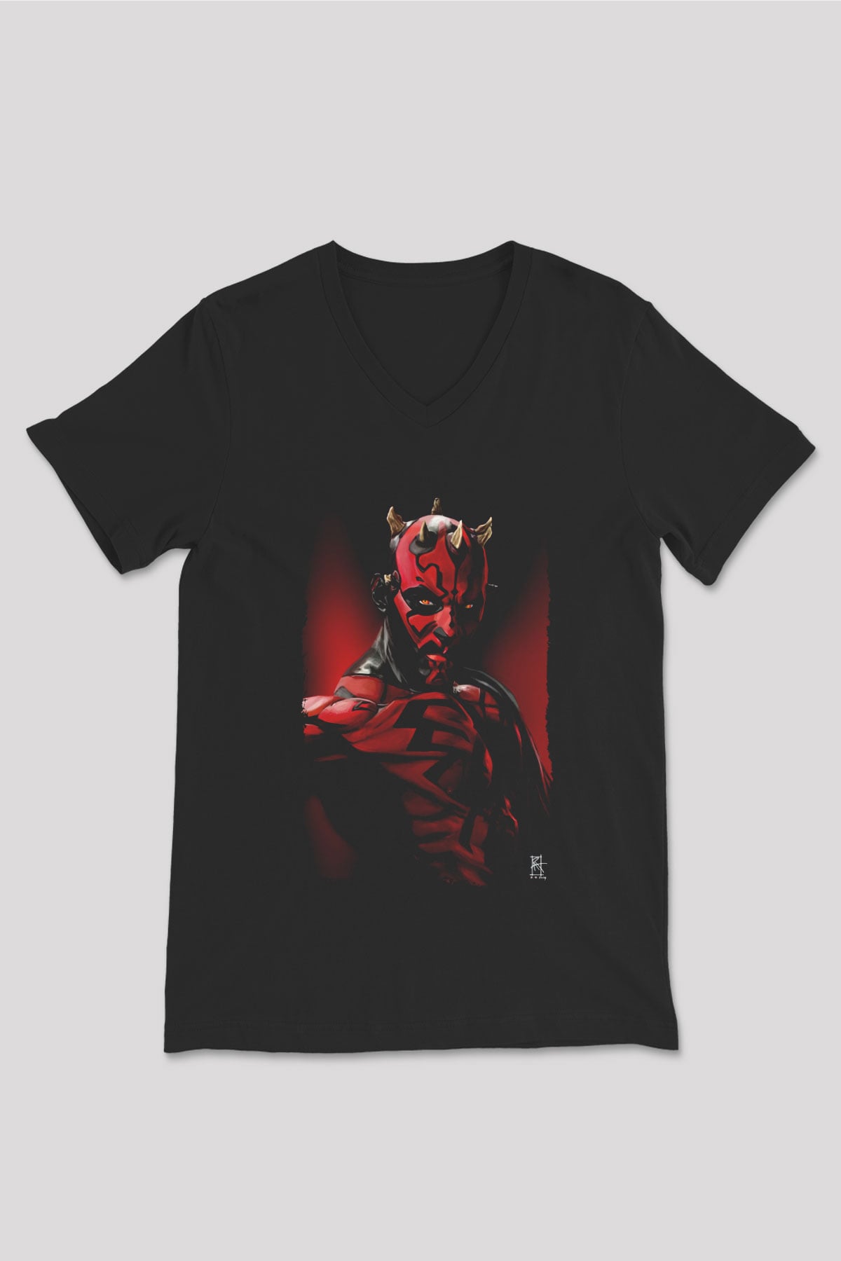 Star Wars Siyah Unisex V Yaka Tişört