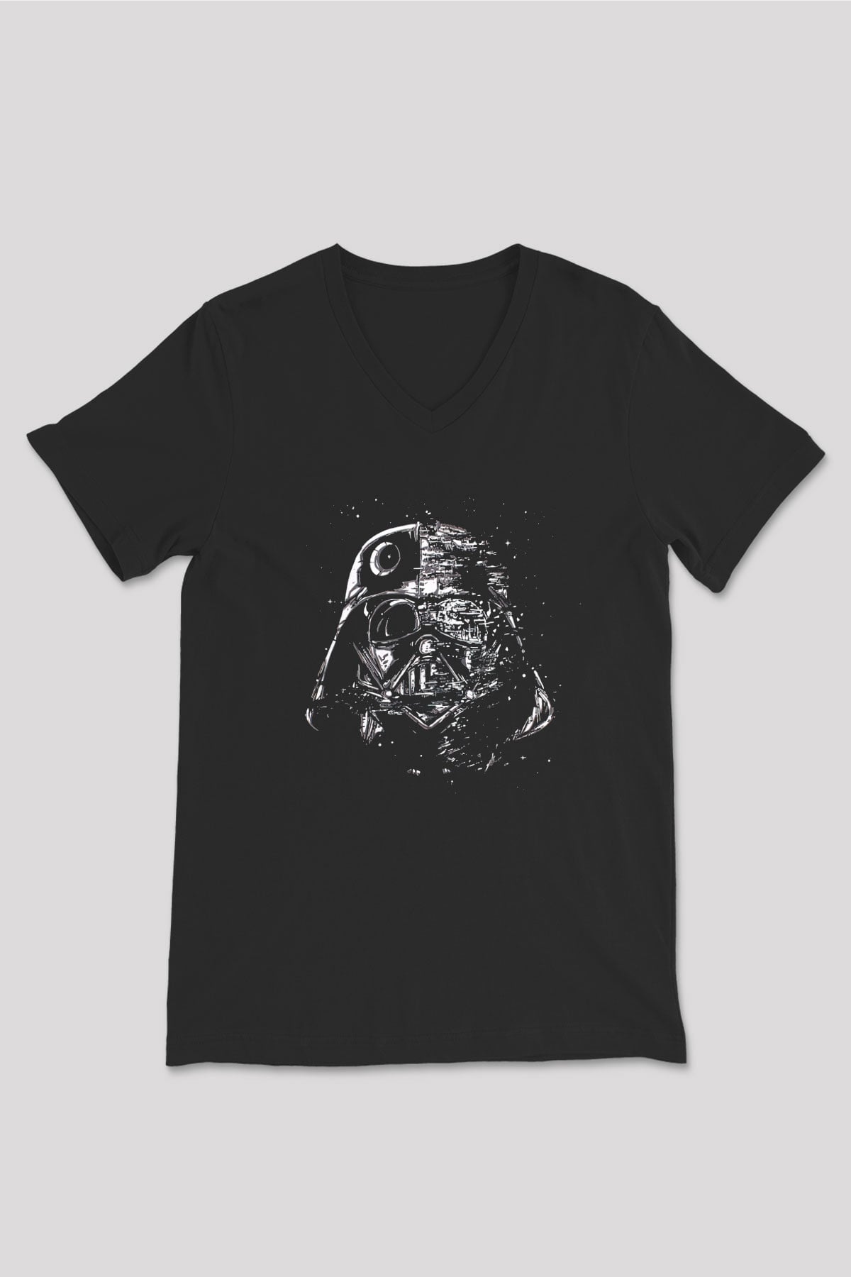 Star Wars Siyah Unisex V Yaka Tişört