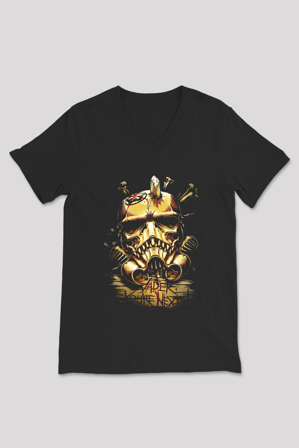 Star Wars Siyah Unisex V Yaka Tişört
