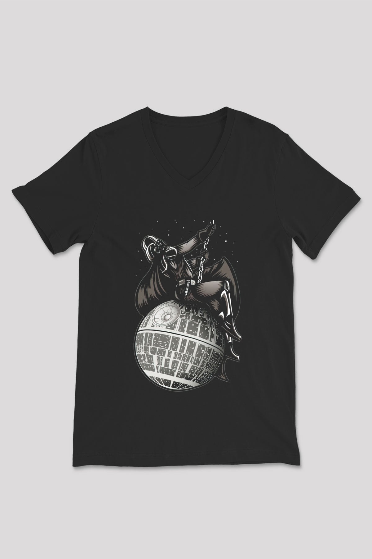 Star Wars Siyah Unisex V Yaka Tişört T-Shirt