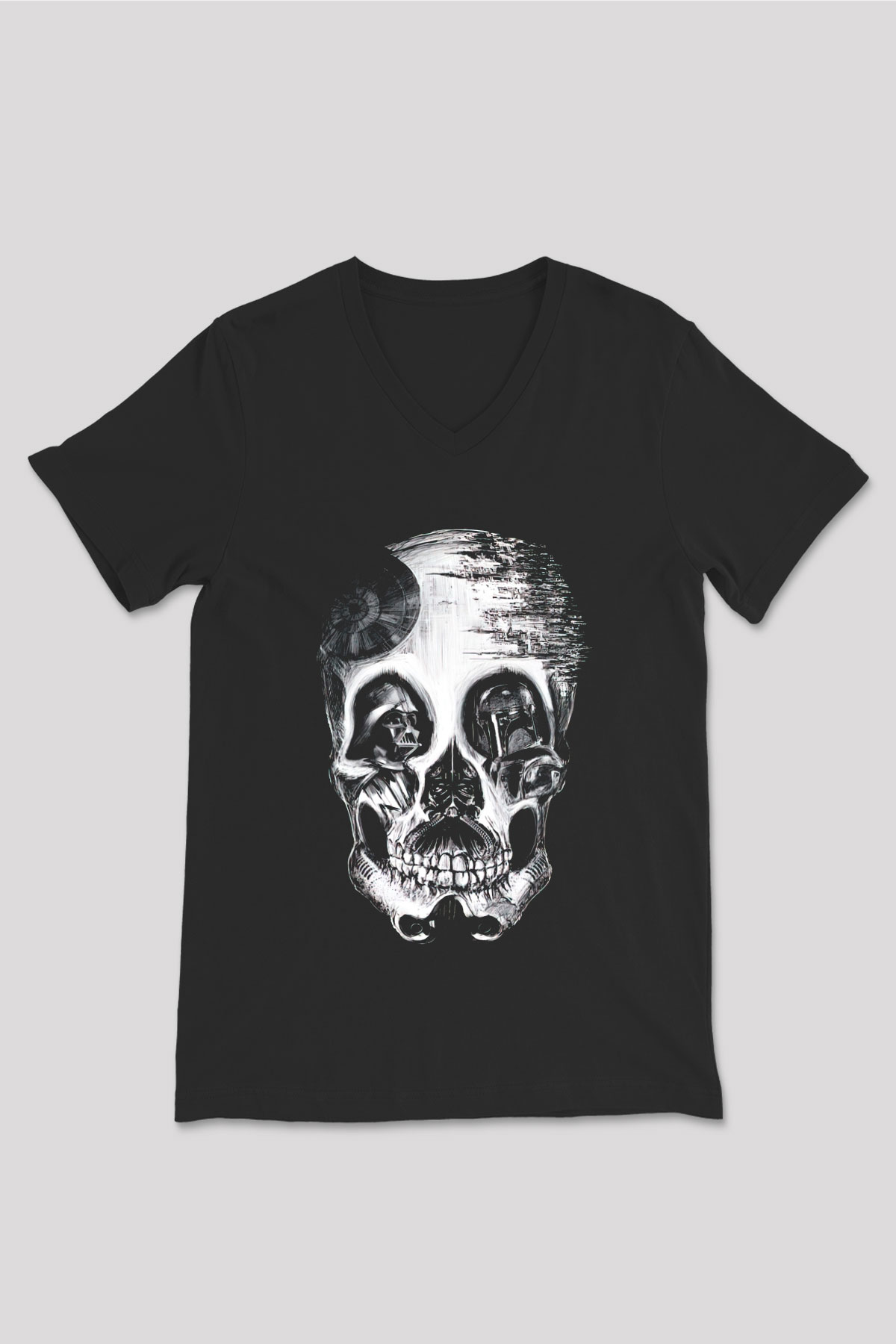 Star Wars Siyah Unisex V Yaka Tişört T-Shirt