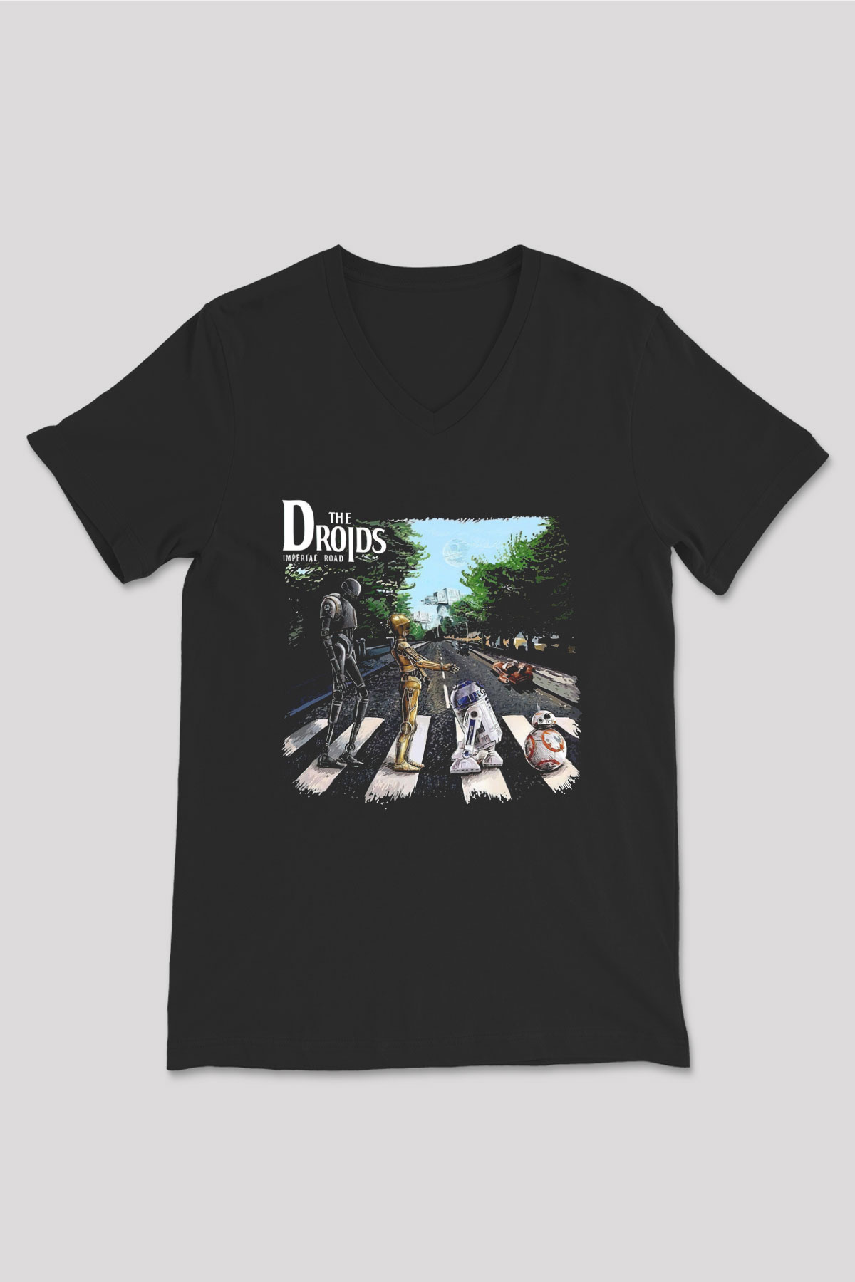 Star Wars Siyah Unisex V Yaka Tişört T-Shirt