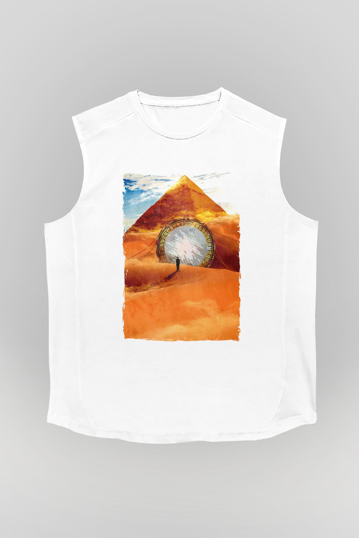 Stargate SG-1 Beyaz Unisex Kolsuz Tişört