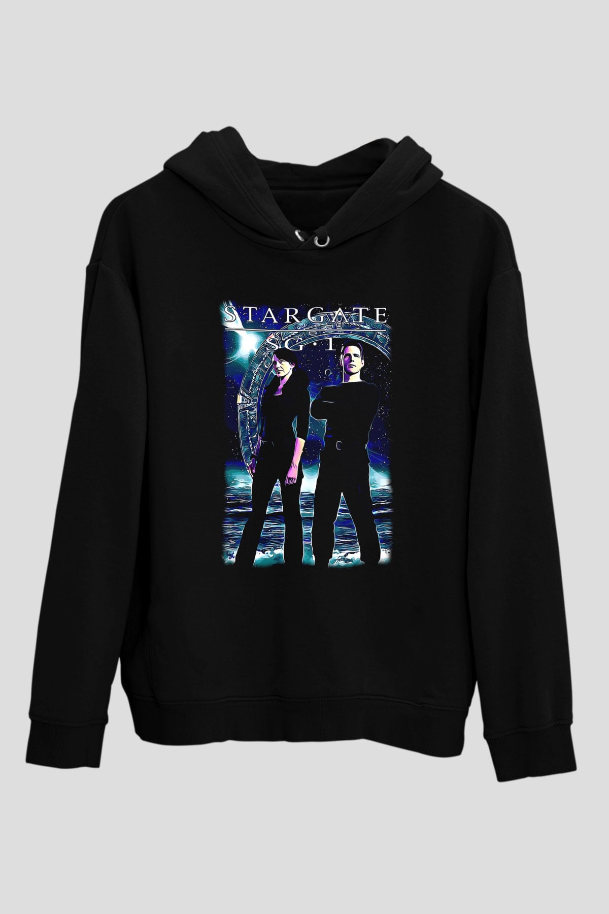Stargate SG-1 Siyah Unisex Hoodie