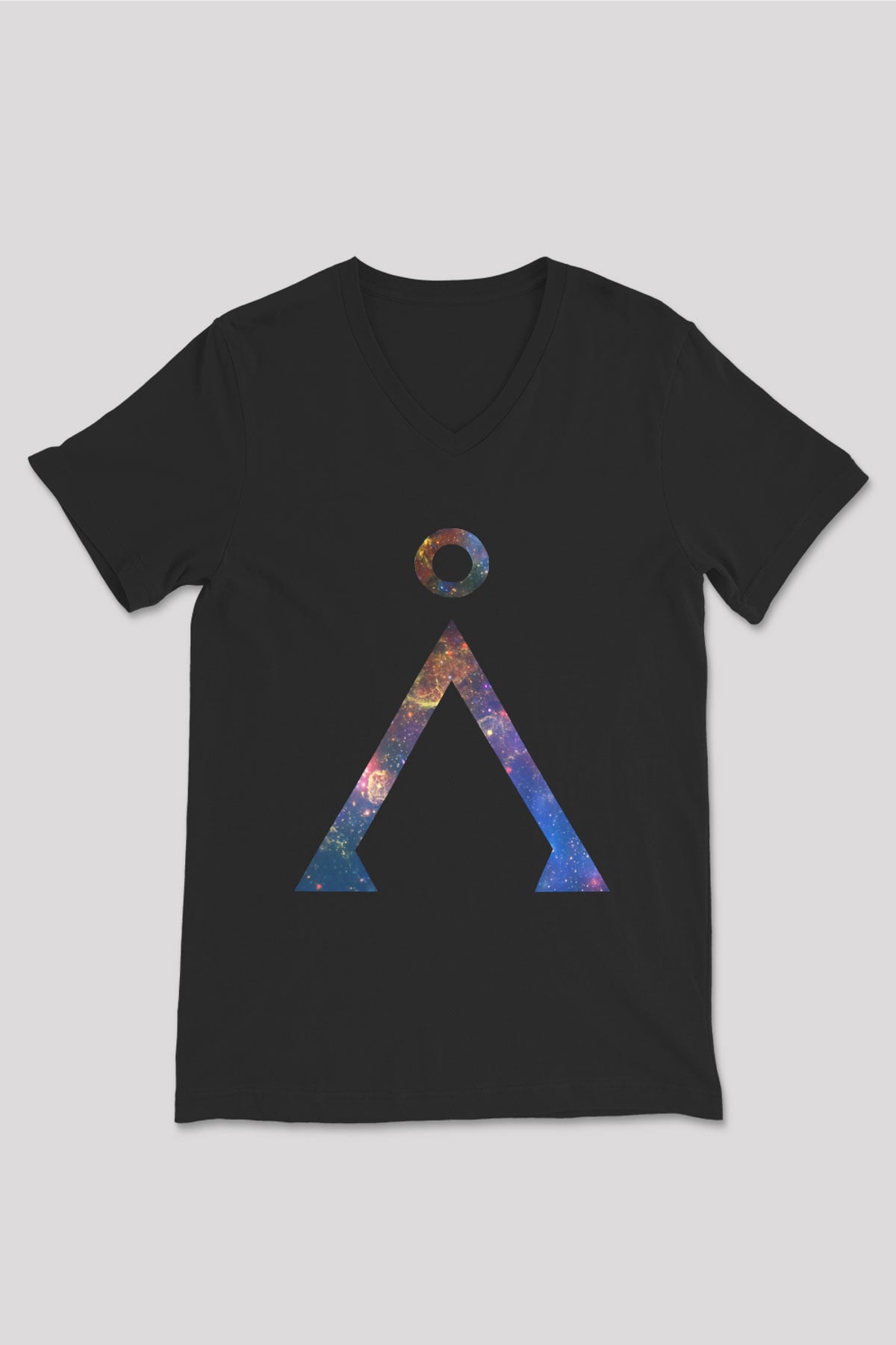 Stargate SG-1 Siyah Unisex V Yaka Tişört T-Shirt