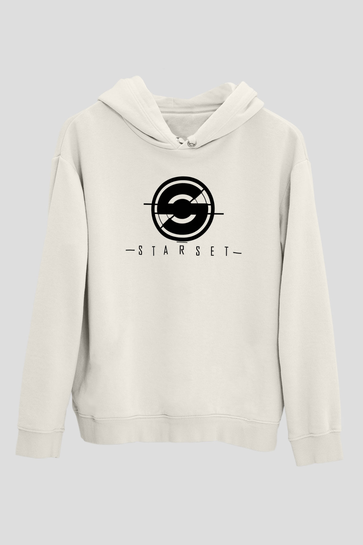 Starset Baskılı Beyaz Unisex Kapüşonlu Sweatshirt