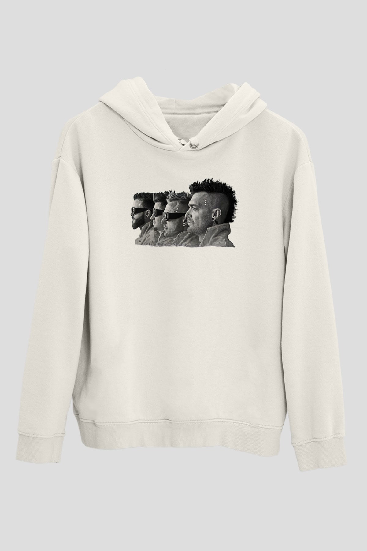 Starset Baskılı Beyaz Unisex Kapüşonlu Sweatshirt