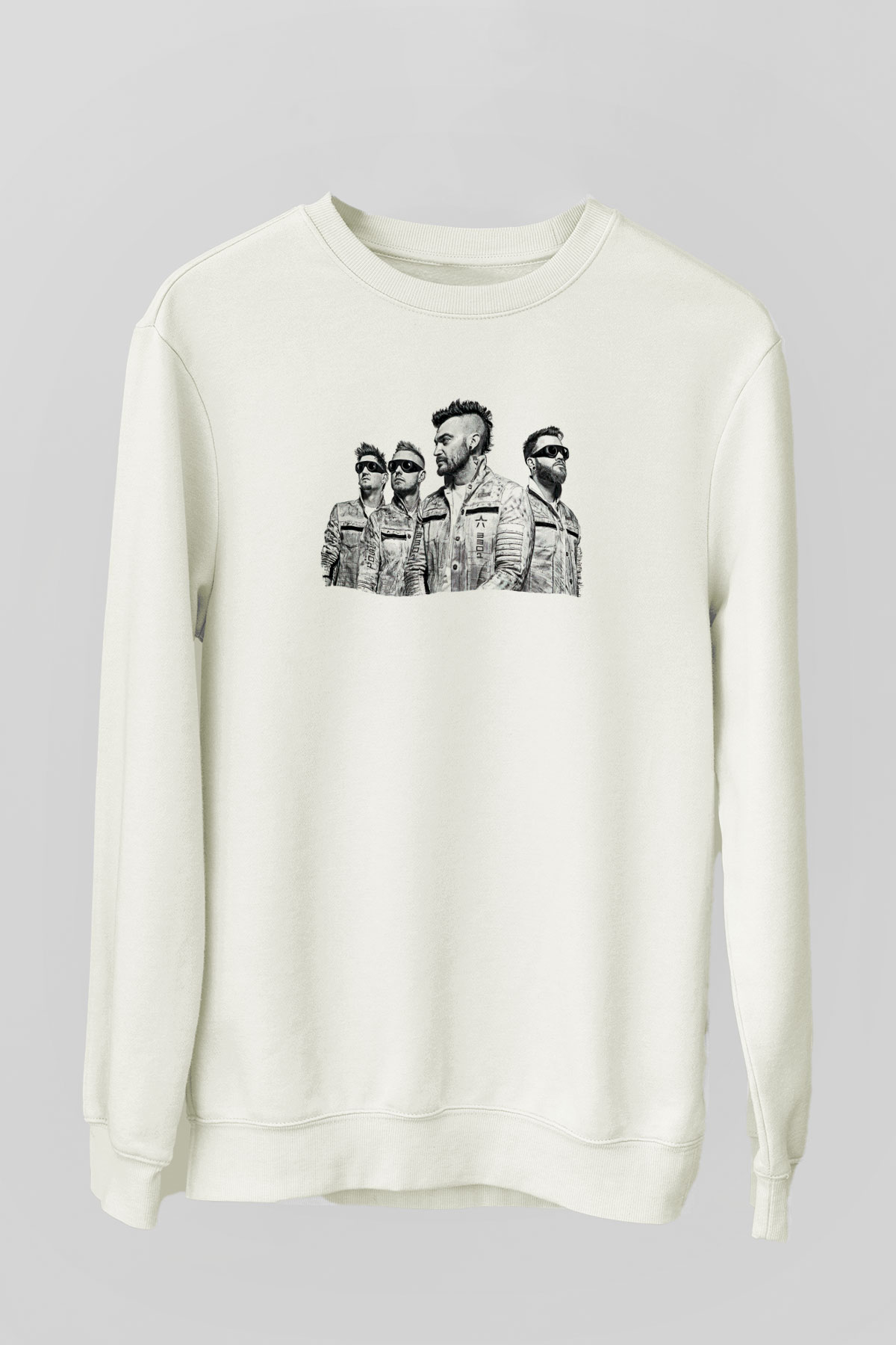 Starset Baskılı Beyaz Unisex Sweatshirt