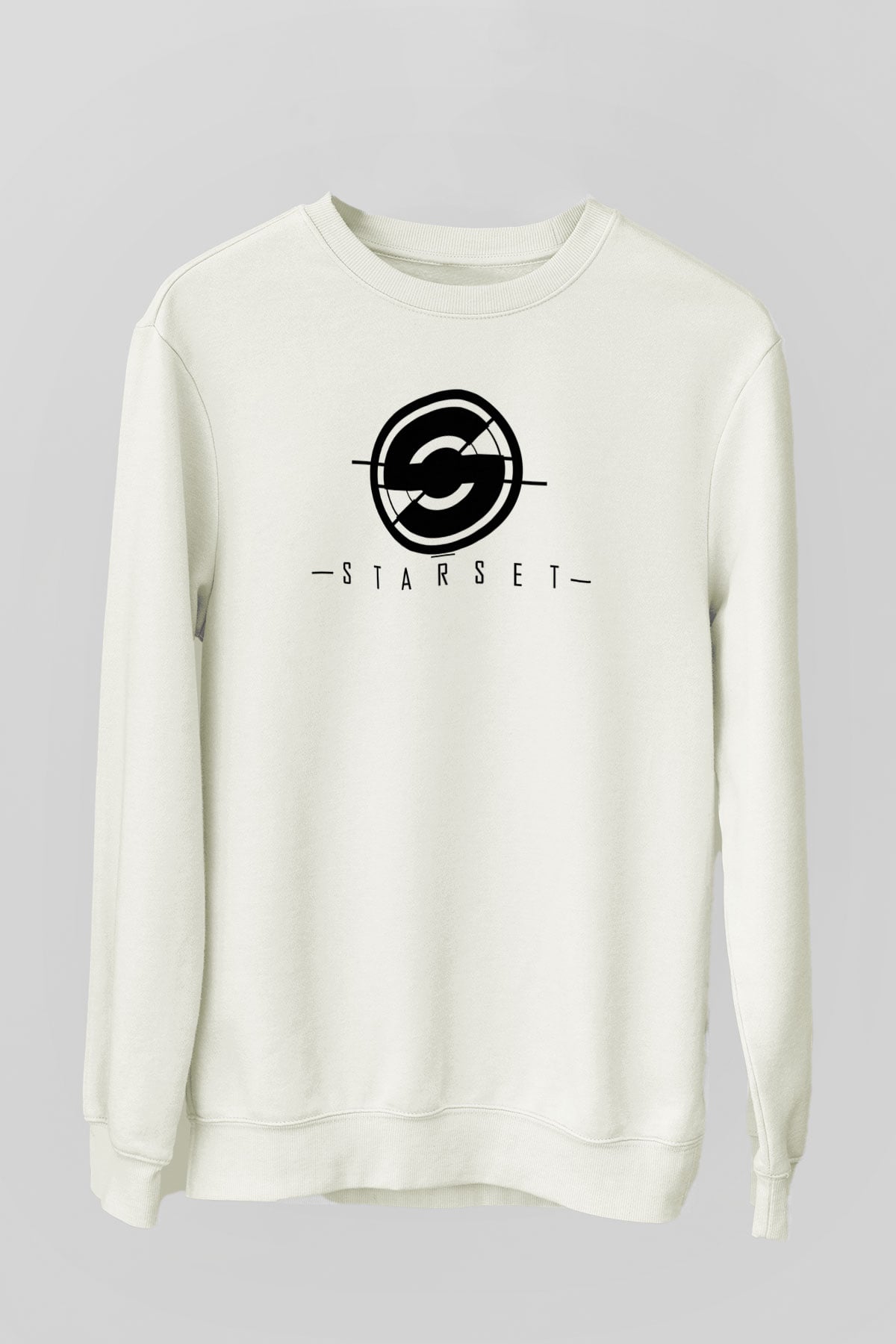 Starset Baskılı Beyaz Unisex Sweatshirt