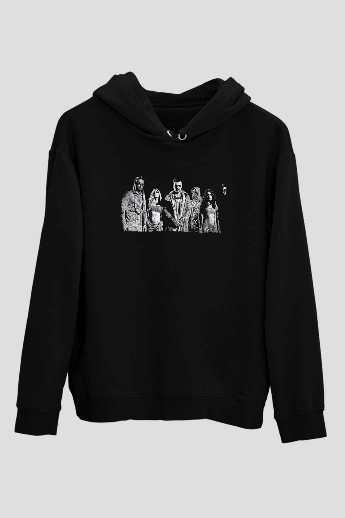 Starset Baskılı Unisex Siyah Kapüşonlu Sweatshirt