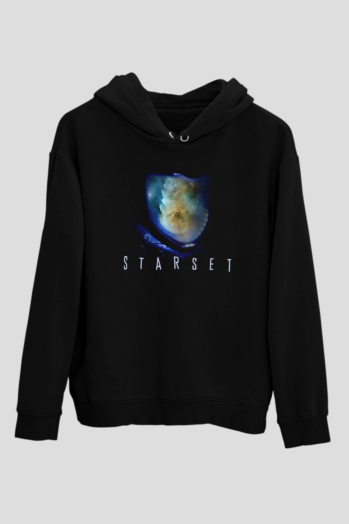 Starset Baskılı Unisex Siyah Kapüşonlu Sweatshirt