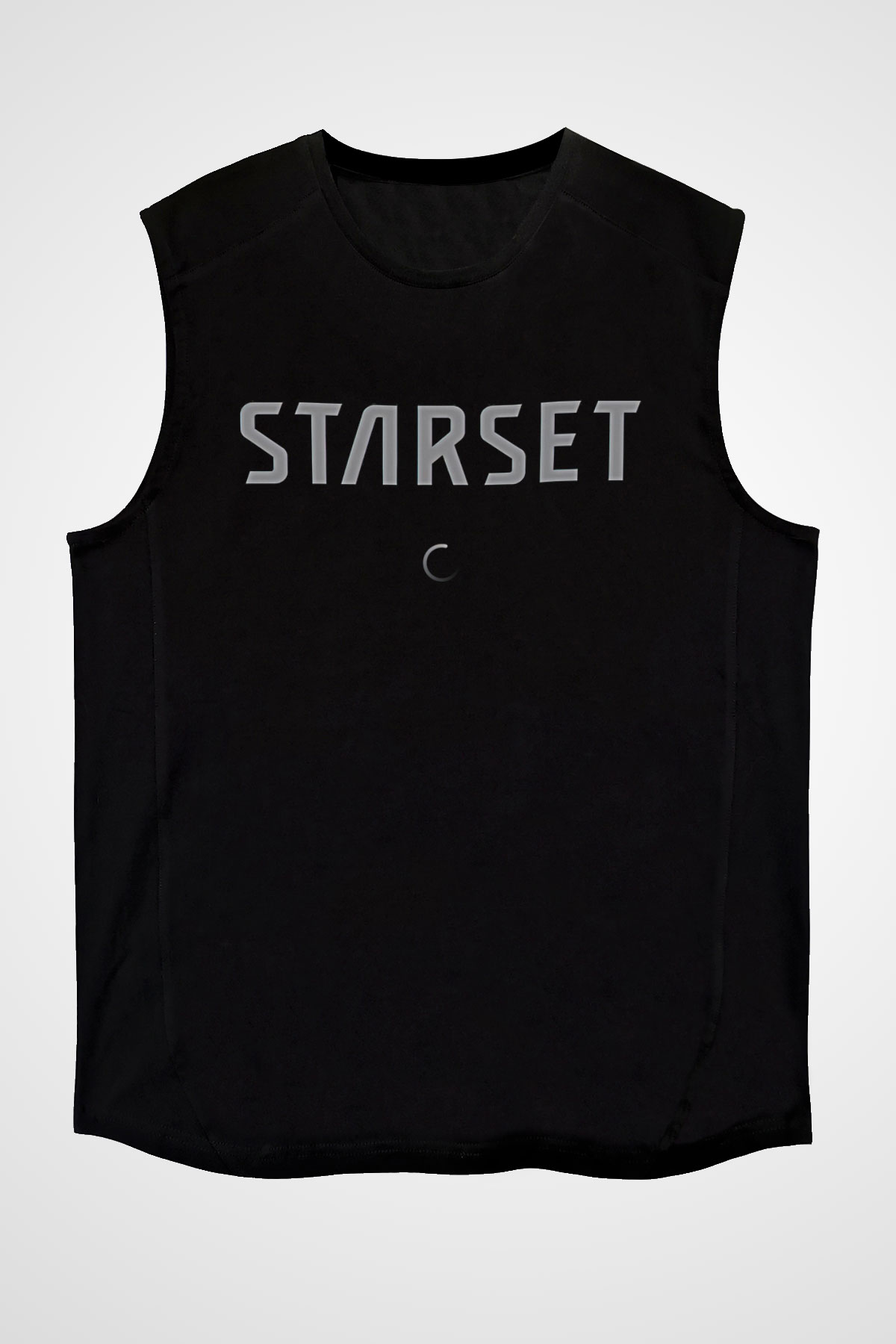 Starset Baskılı Unisex Siyah Kolsuz Tişört - Tshirt