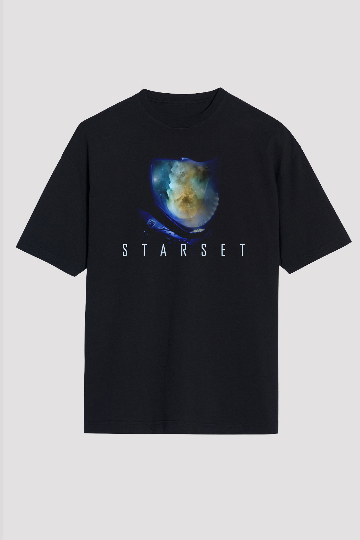 Starset Baskılı Unisex Siyah Oversize Tişört - Tshirt