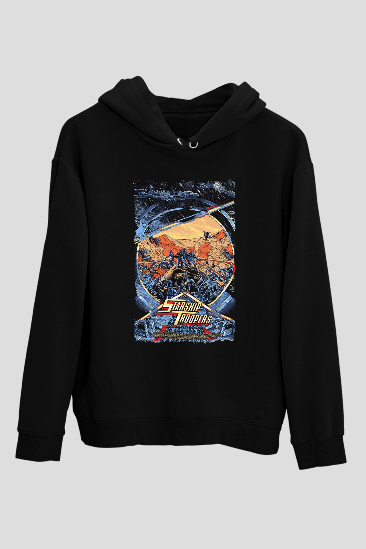 Starship Troopers Siyah Unisex Hoodie