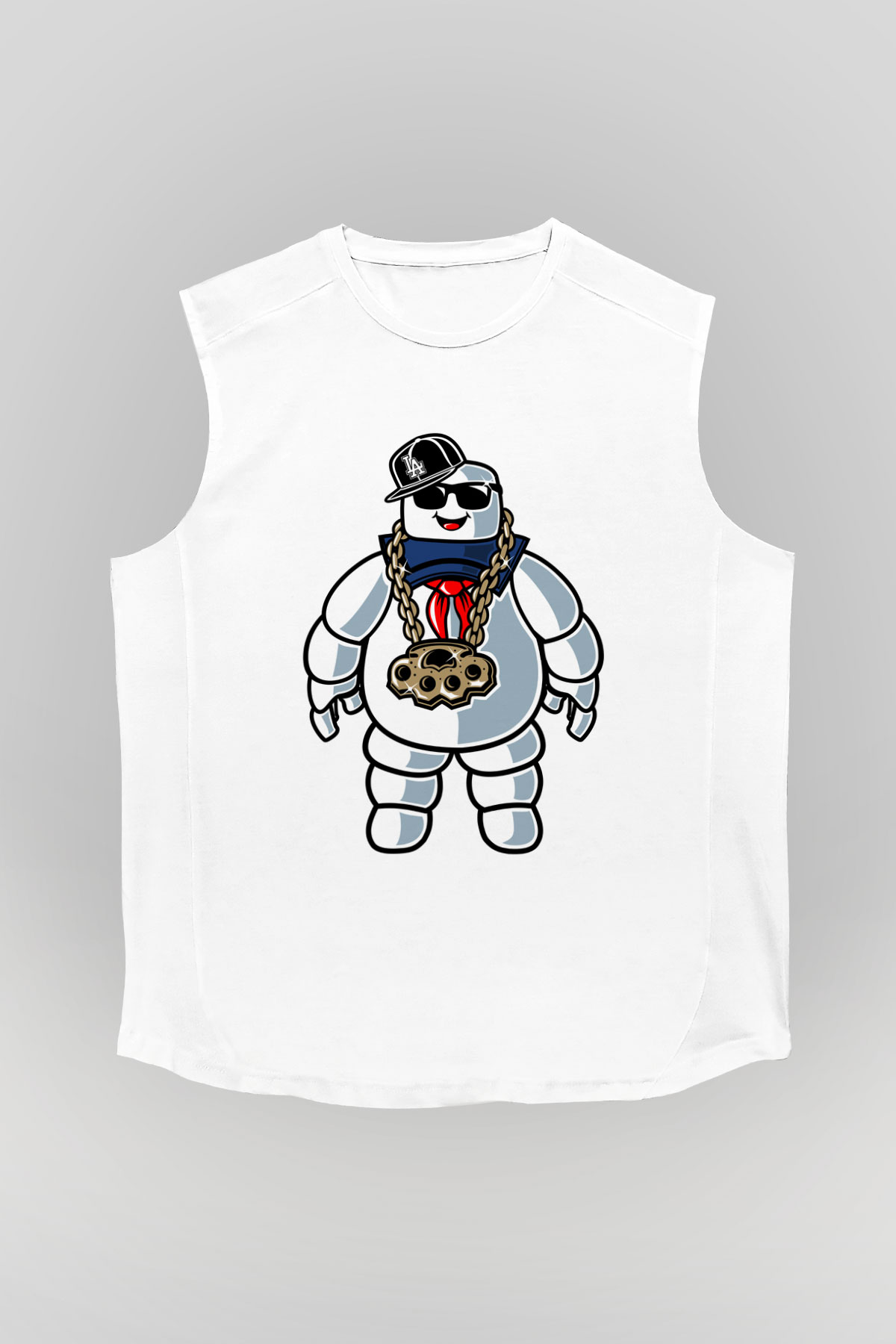 Stay Dope Baskılı Unisex Beyaz Kolsuz Tişört