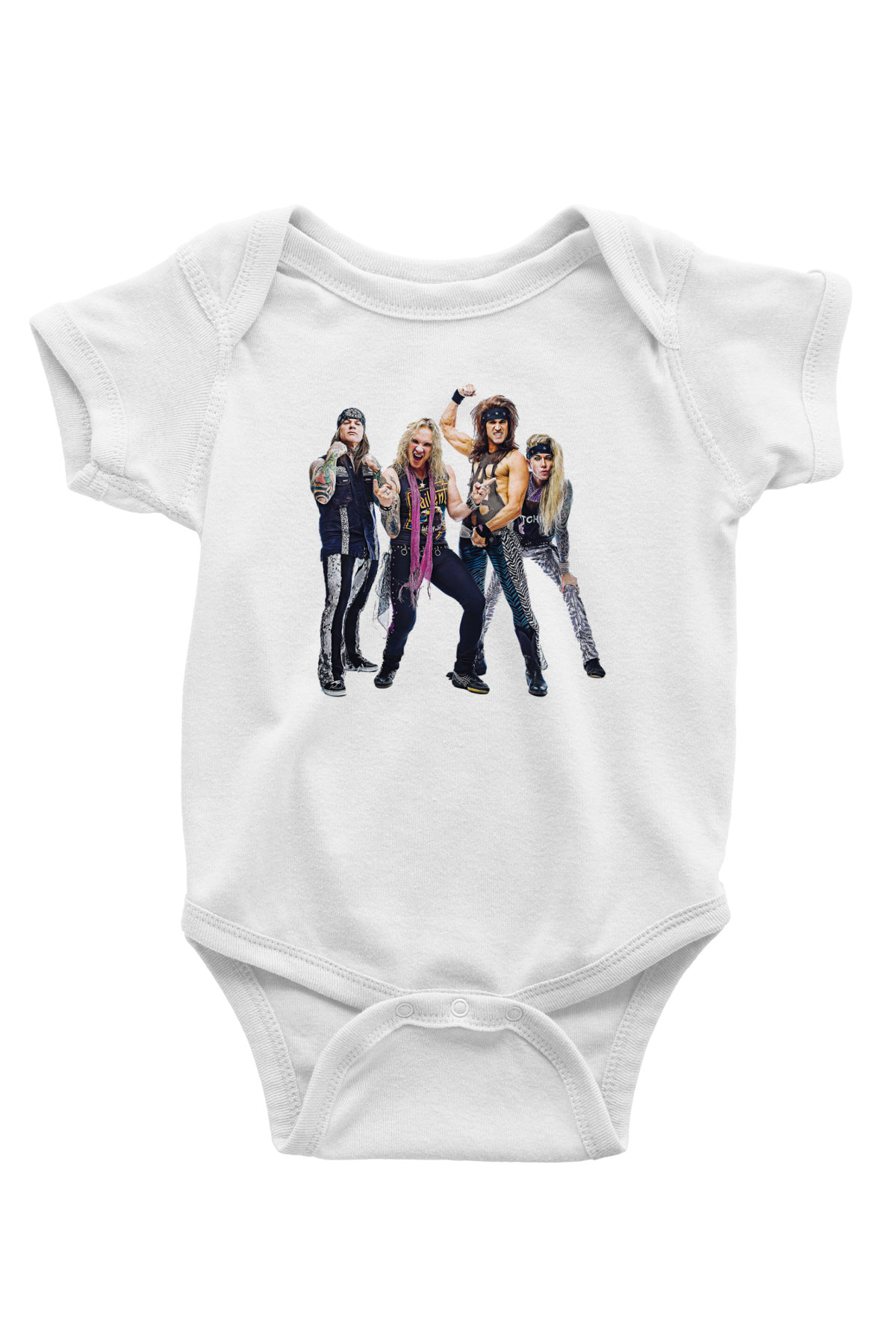 Steel Panther Baskılı Beyaz Unisex Bebek Body - Zıbın