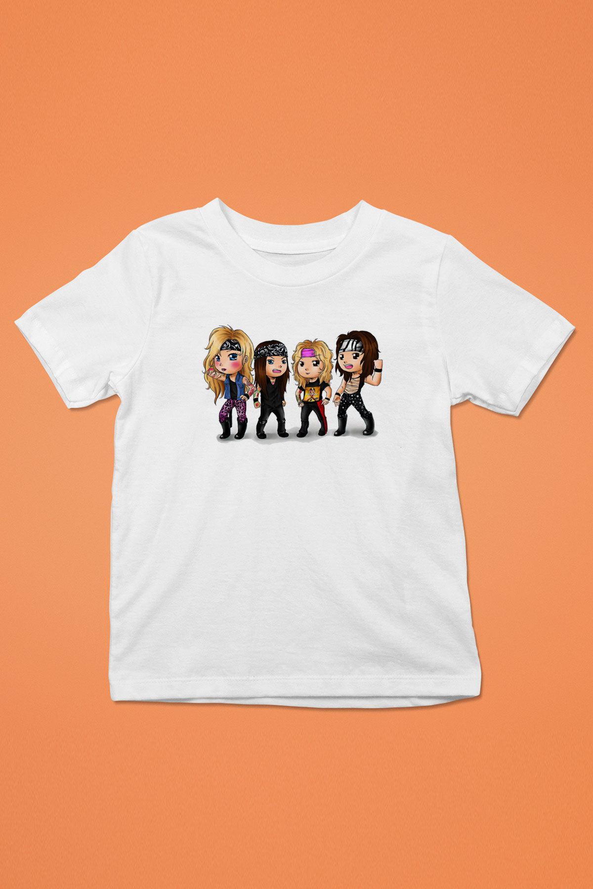 Steel Panther Baskılı Beyaz Unisex Beyaz Çocuk Tişört - Tshirt