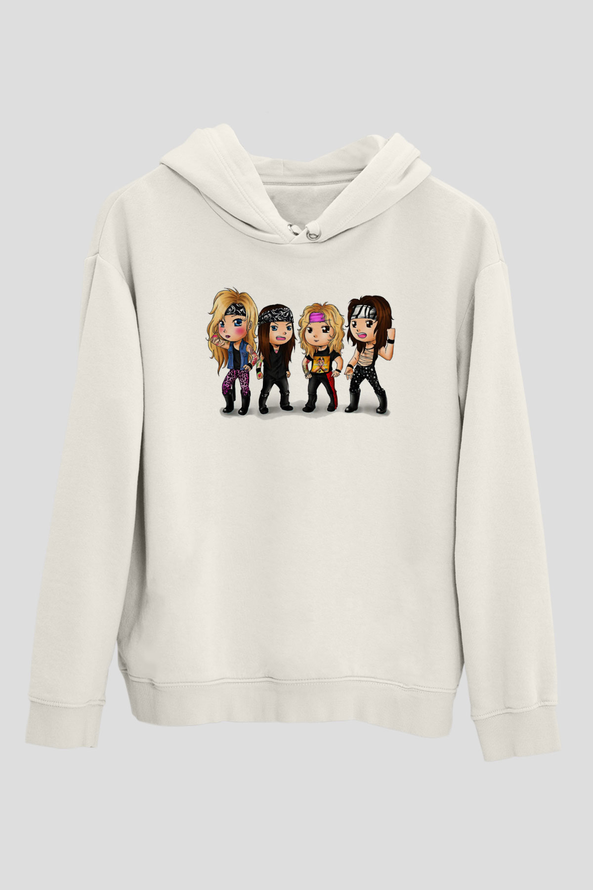 Steel Panther Baskılı Beyaz Unisex Kapüşonlu Sweatshirt