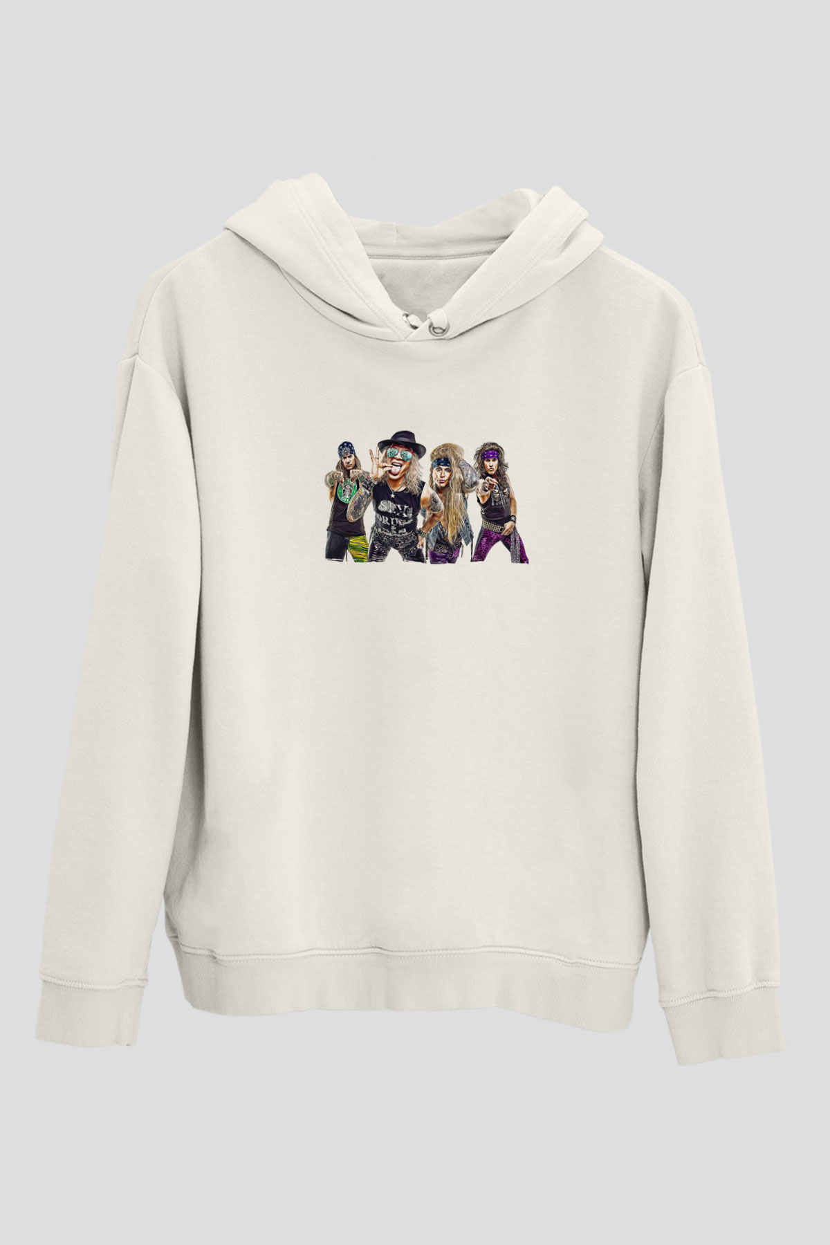 Steel Panther Baskılı Beyaz Unisex Kapüşonlu Sweatshirt