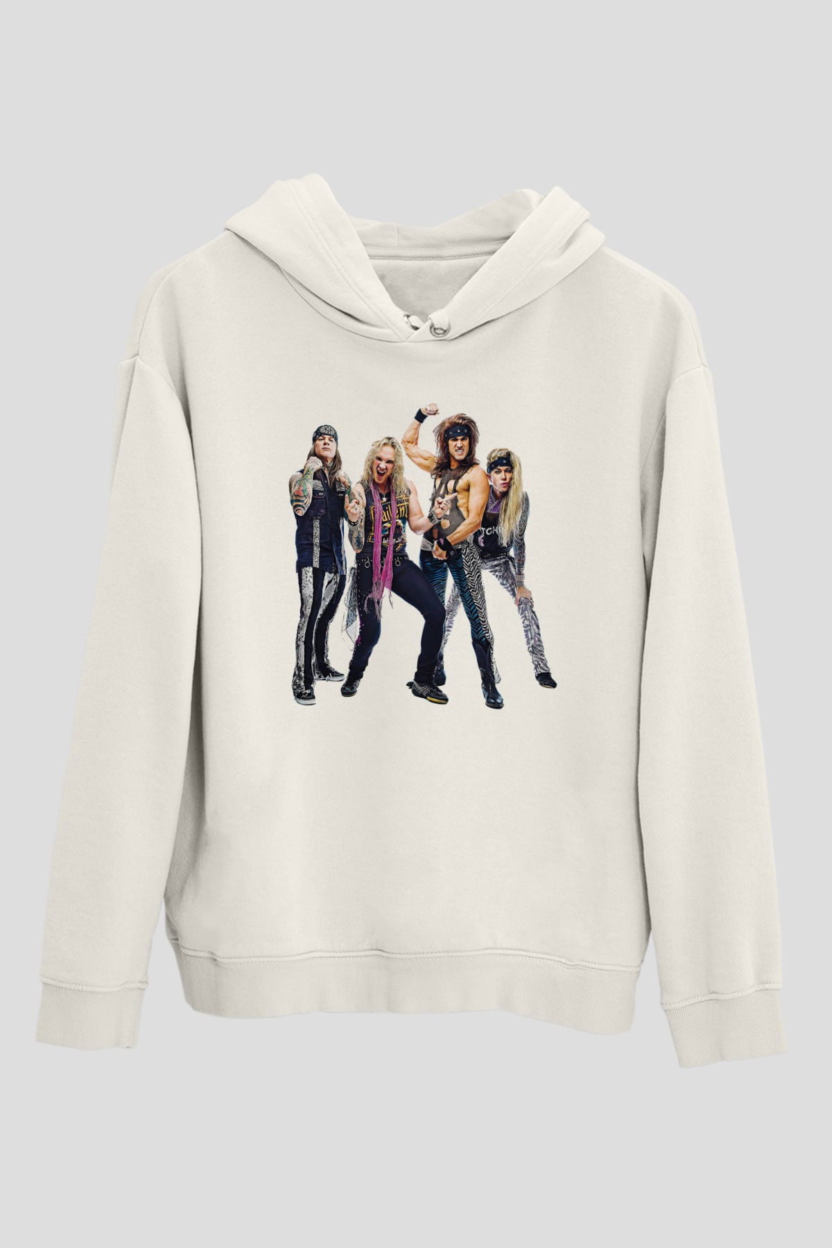 Steel Panther Baskılı Beyaz Unisex Kapüşonlu Sweatshirt