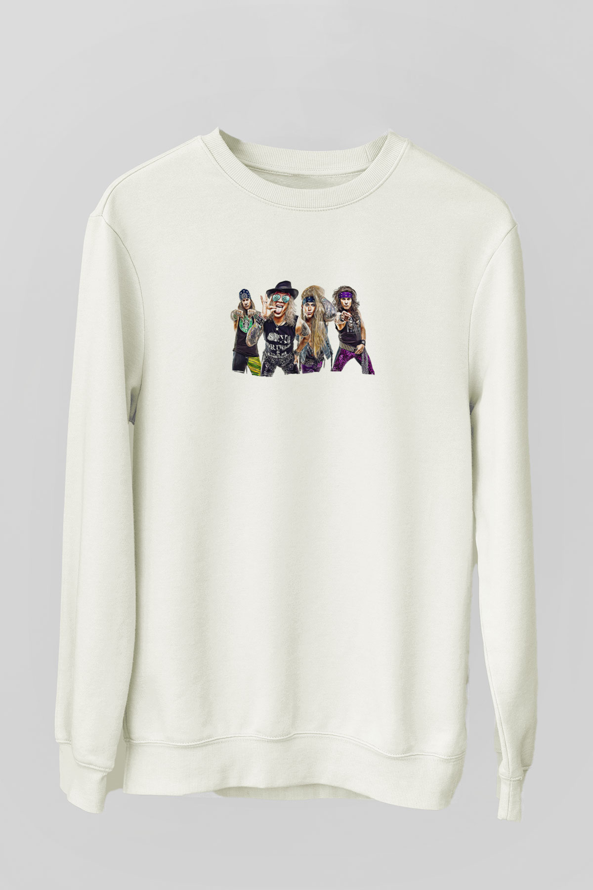 Steel Panther Baskılı Beyaz Unisex Sweatshirt