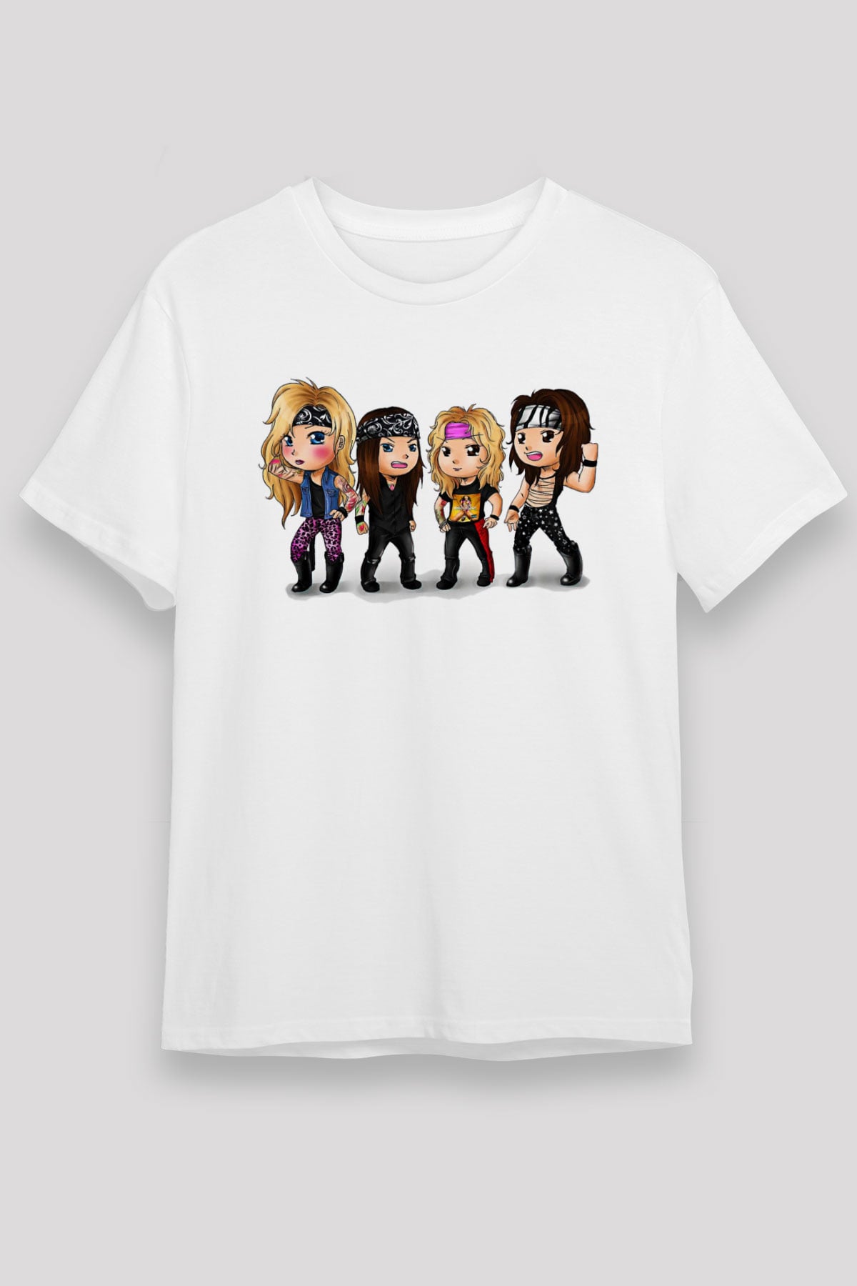 Steel Panther Baskılı Unisex Beyaz Tişört - Tshirt