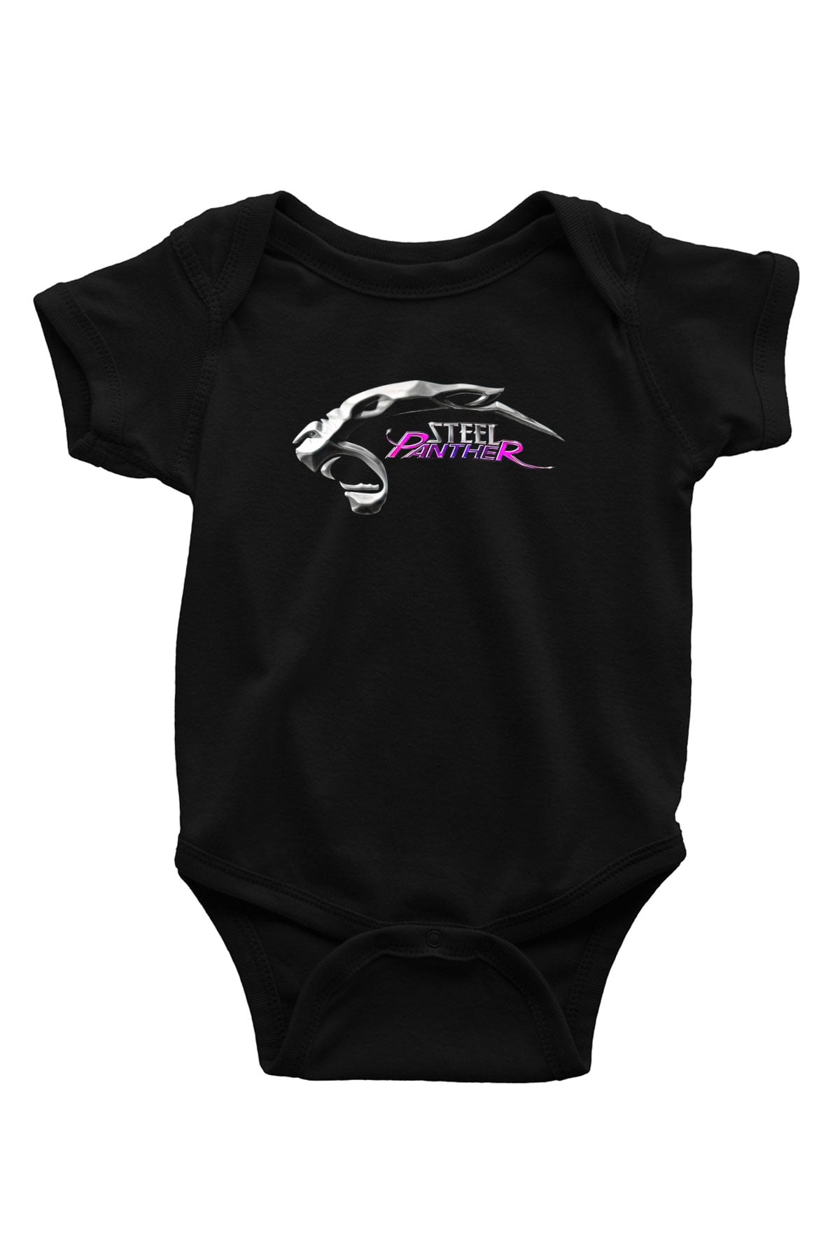 Steel Panther Baskılı Unisex Siyah Bebek Body - Zıbın