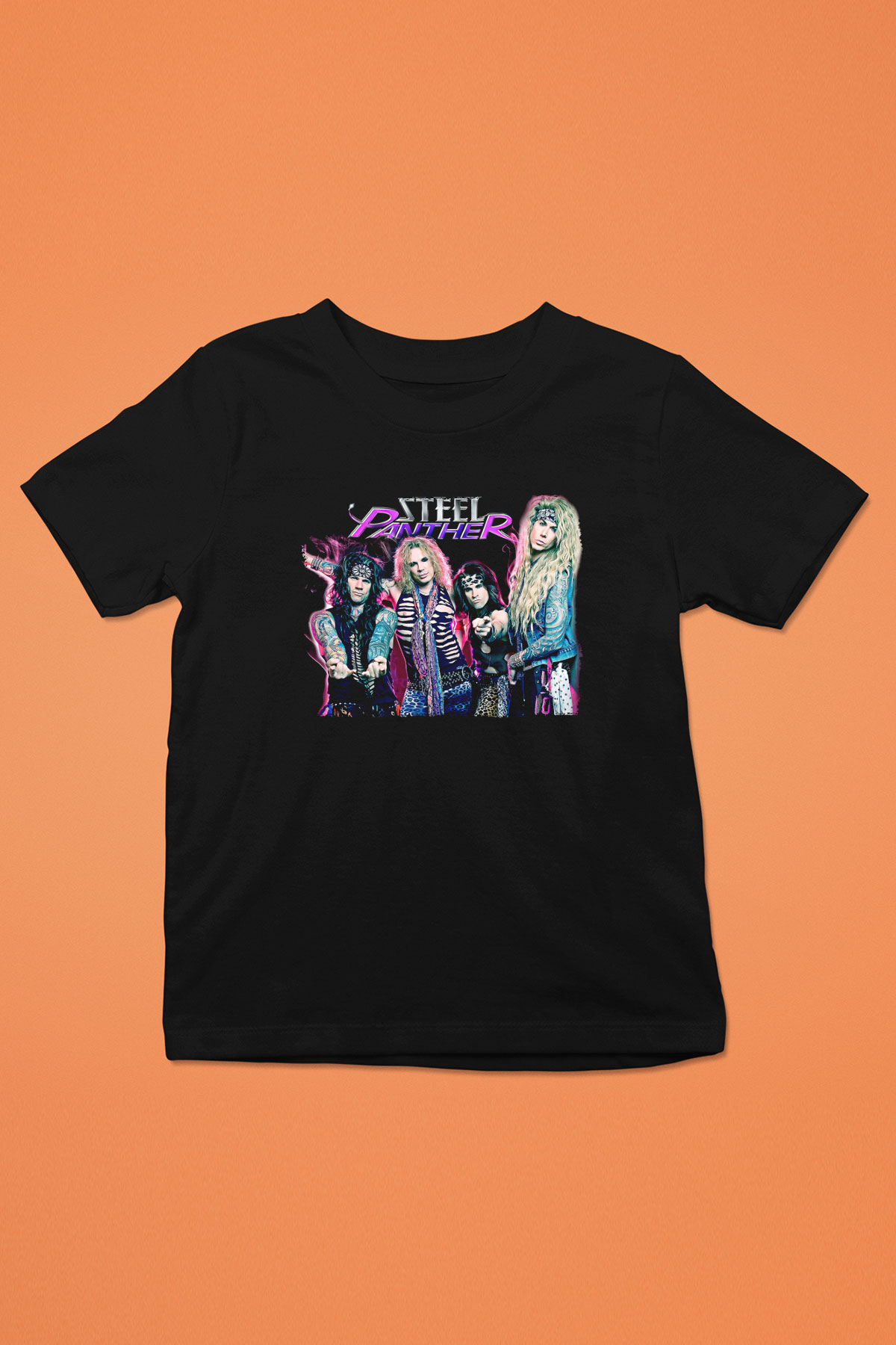 Steel Panther Baskılı Unisex Siyah Çocuk Tişört - Tshirt