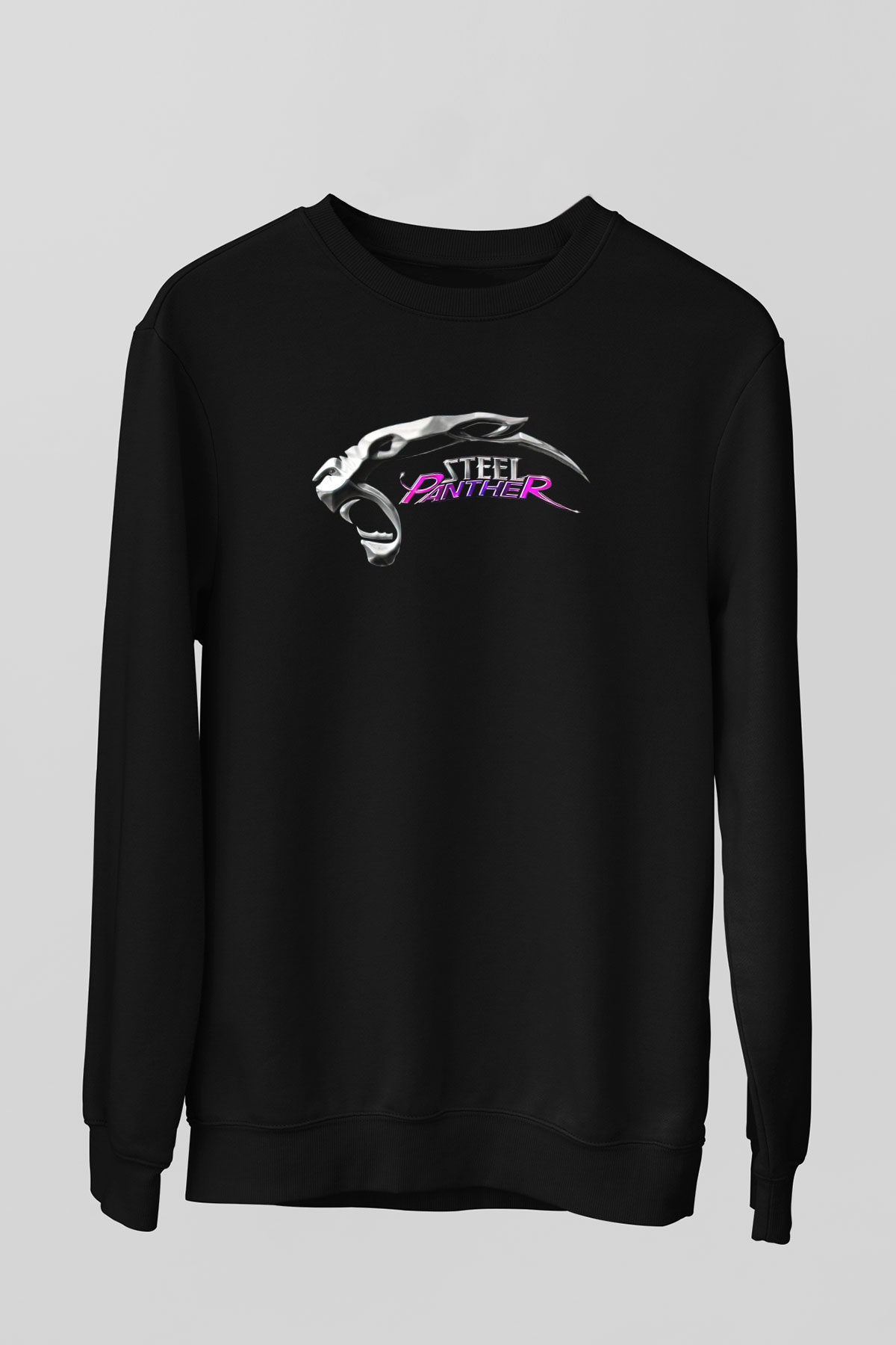 Steel Panther Baskılı Unisex Siyah Sweatshirt